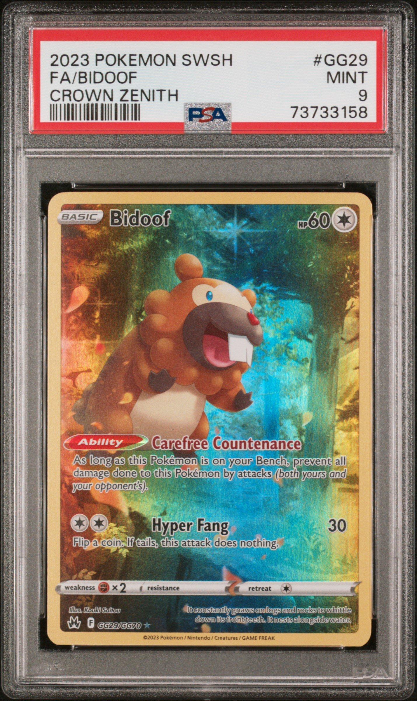2023 Pokemon Sword And Shield Crown Zenith Gg29 Full Art/bidoof