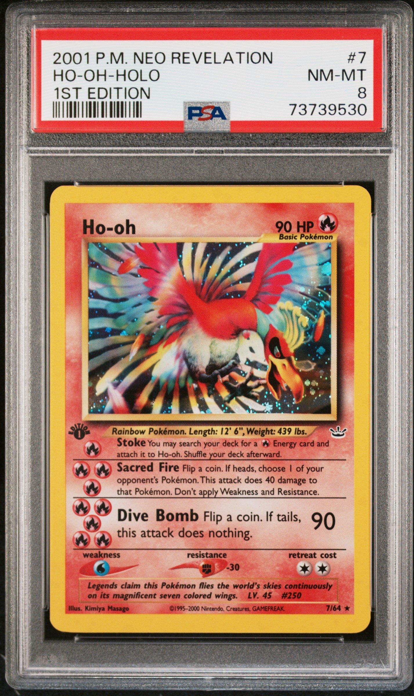 2001 Pokemon Neo Revelation 1st Edition 7 Ho-oh-holo PSA 8 Graded