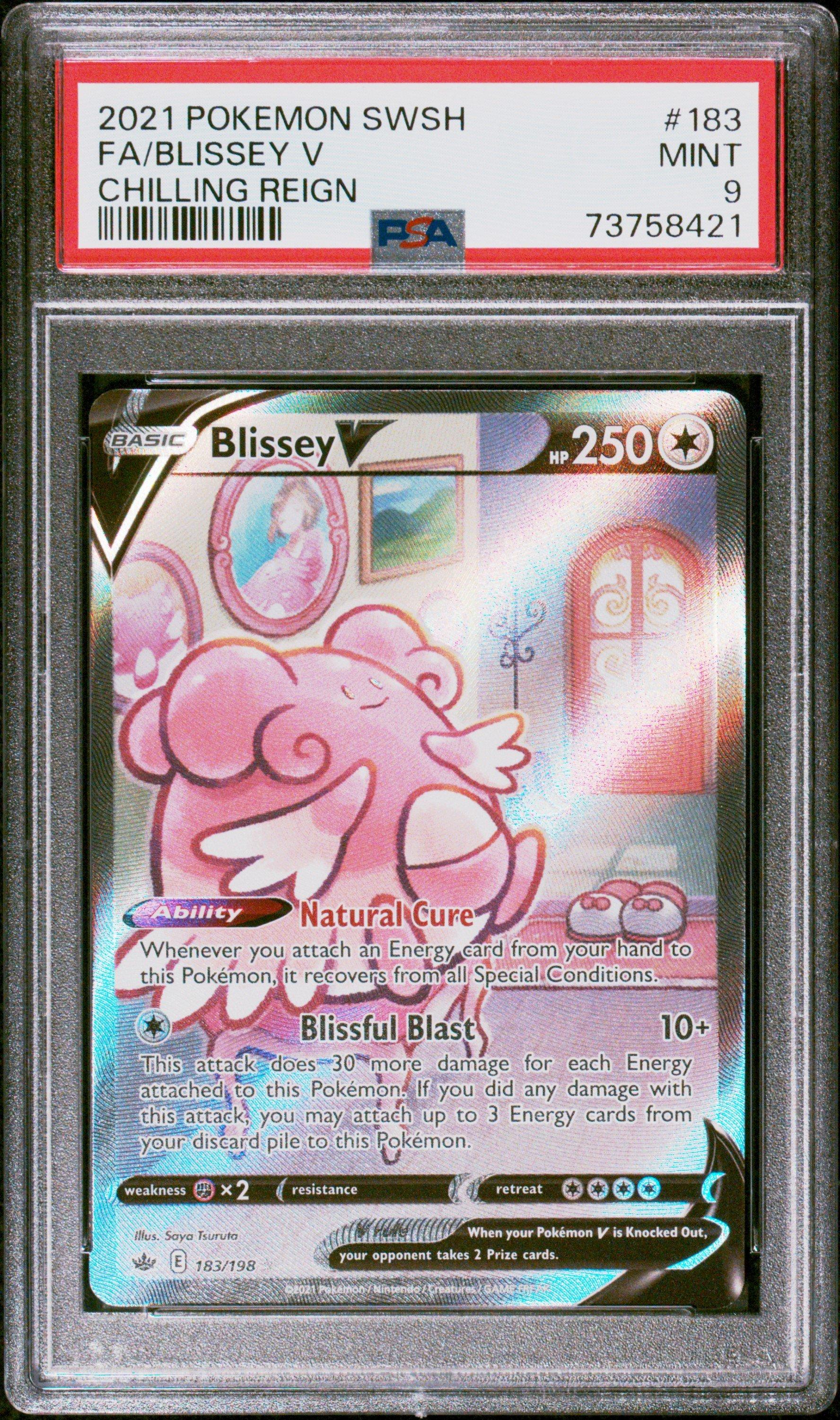 blissey v pokemon card - 119/198 - Chilling Reign - Full Art - Pokmon TCG holofoil pattern or surface detail) Blissey V Alternate Art! Little