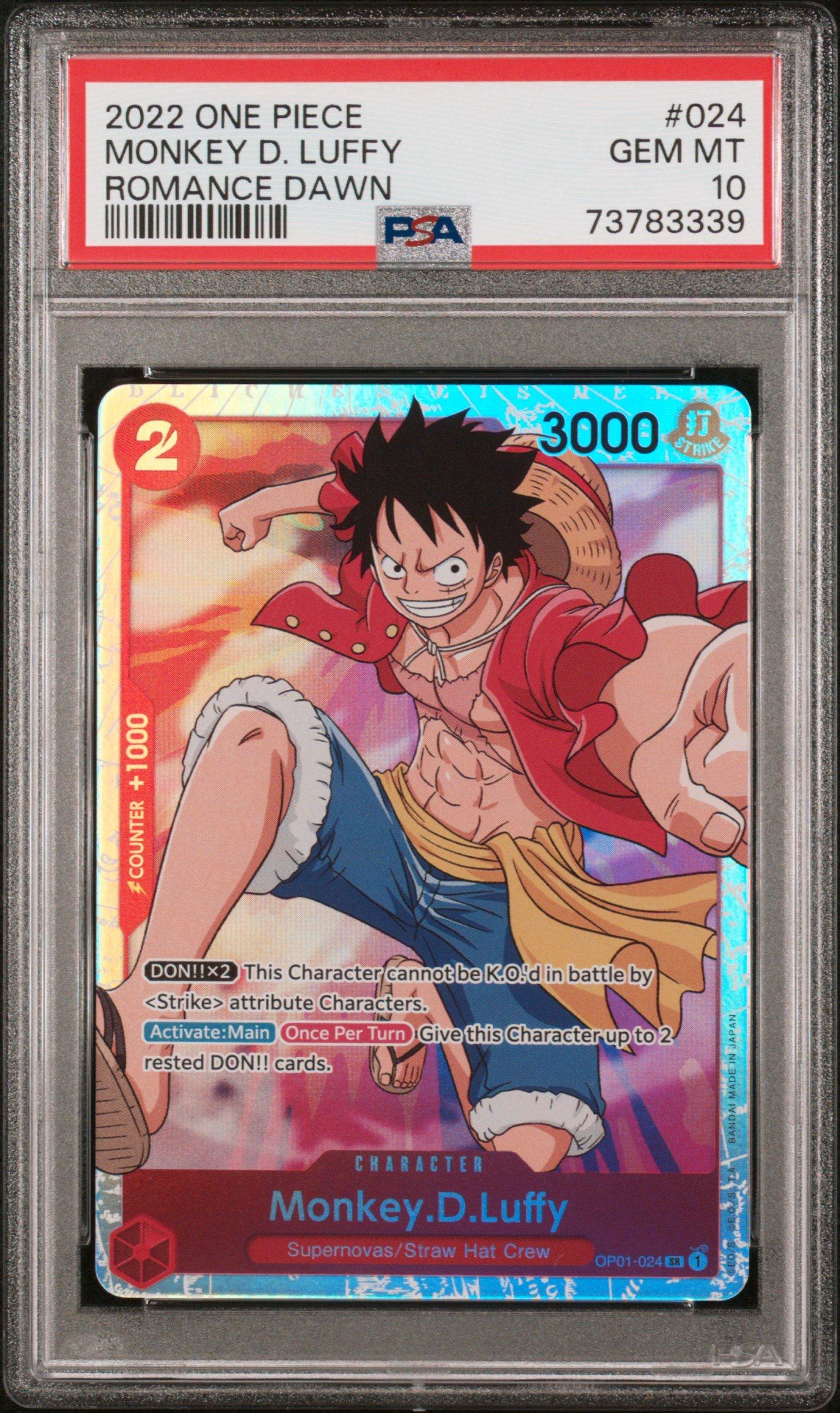 2022 One Piece Op01-romance Dawn 024 Monkey D. Luffy PSA 10 Graded