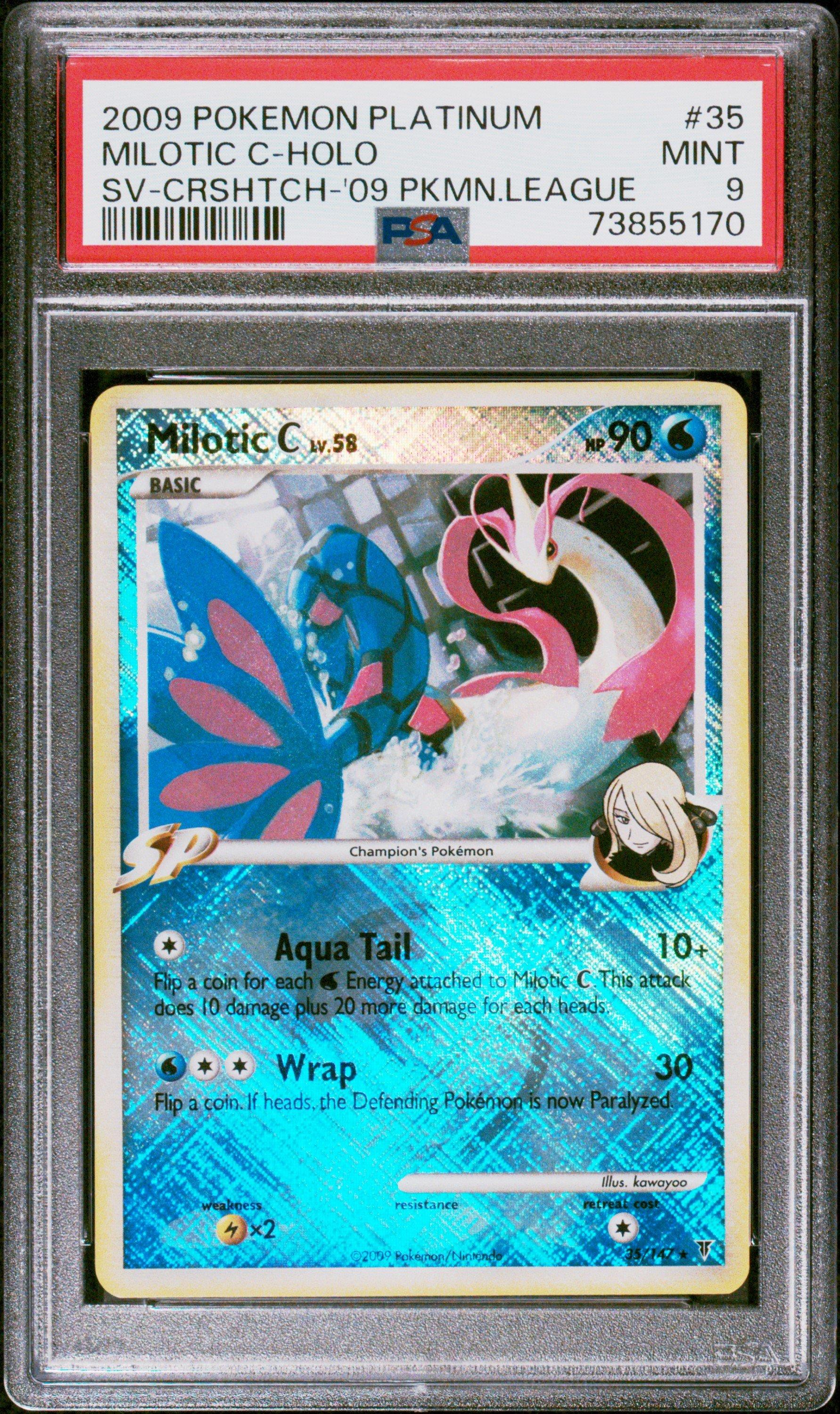2009 Pokemon Platinum Supreme Victors 35 Milotic C-holo Crosshatch-2009 Pokemon League PSA 9