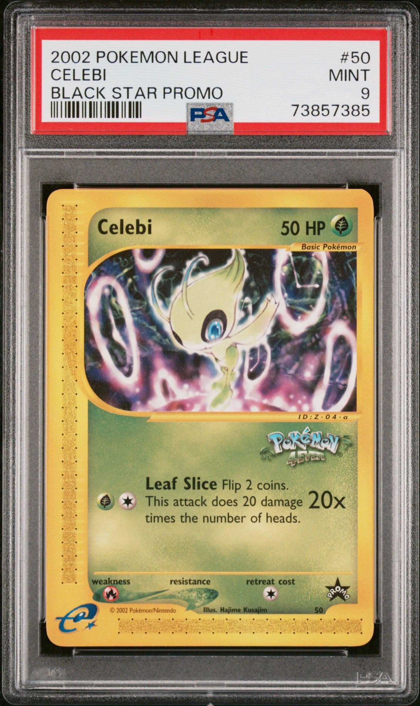 2002 Pokemon League Promo Black Star 50 Celebi PSA 9 Graded Card