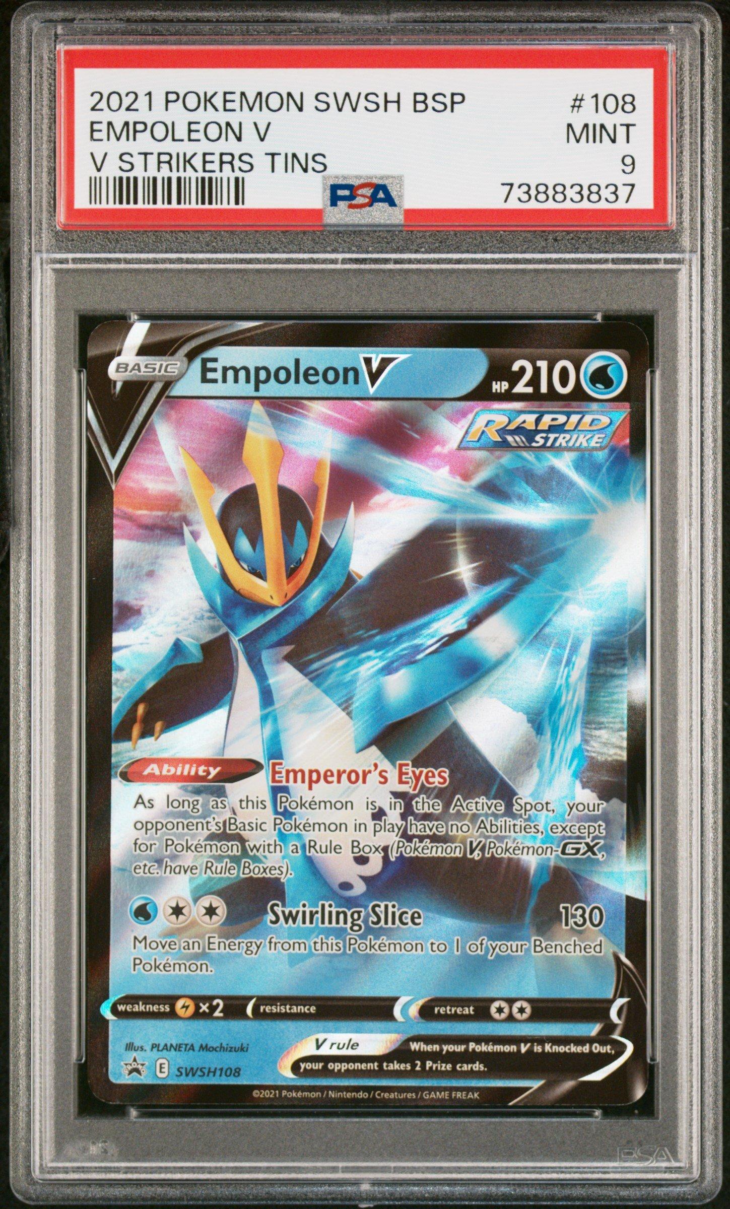 2021 Pokemon Swsh Black Star Promo 108 Empoleon V PSA 9