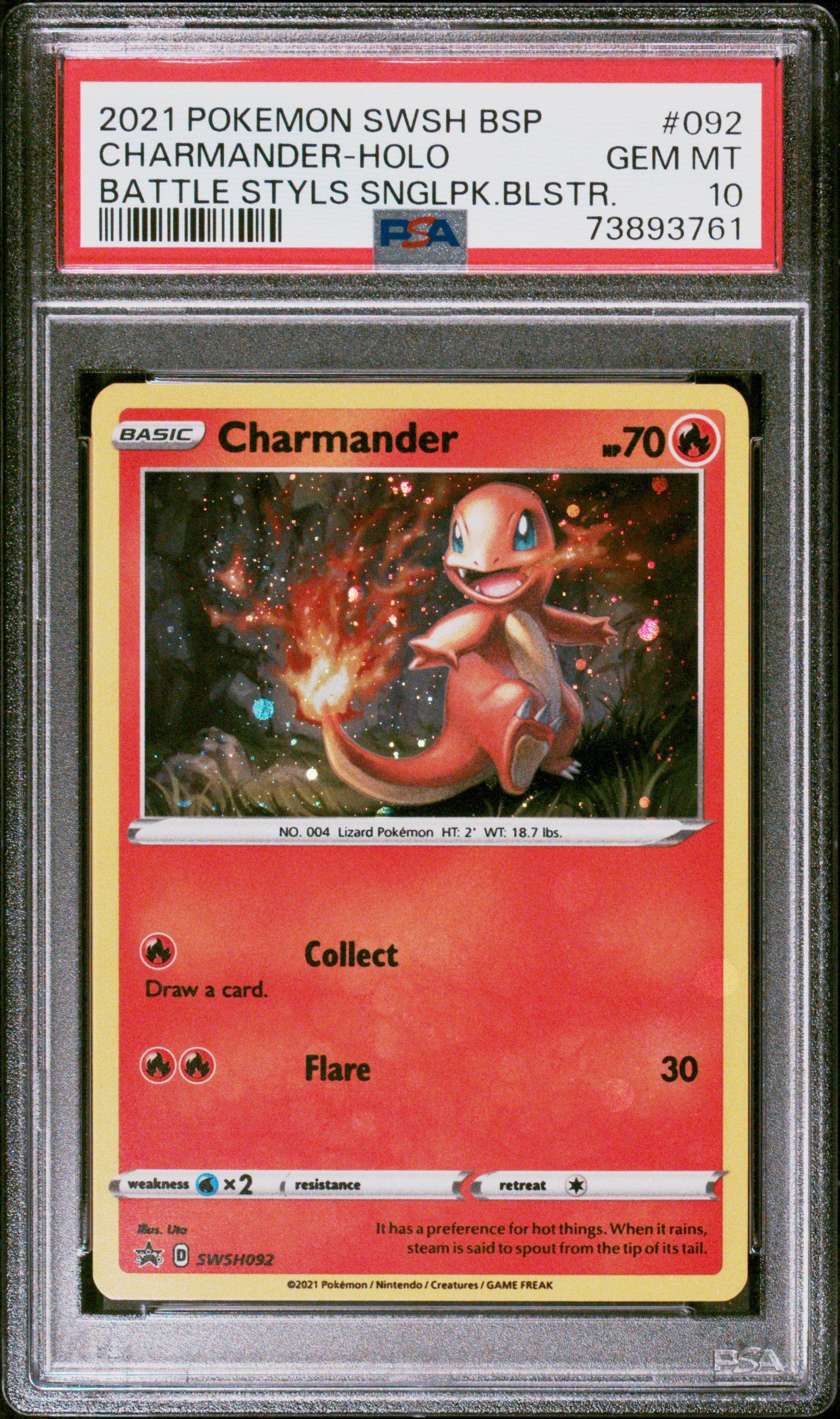 2021 Pokemon Swsh Black Star Promo 092 Charmander-holo Battle Styles Single  Pack Blister PSA 10 Graded Card | GameStop