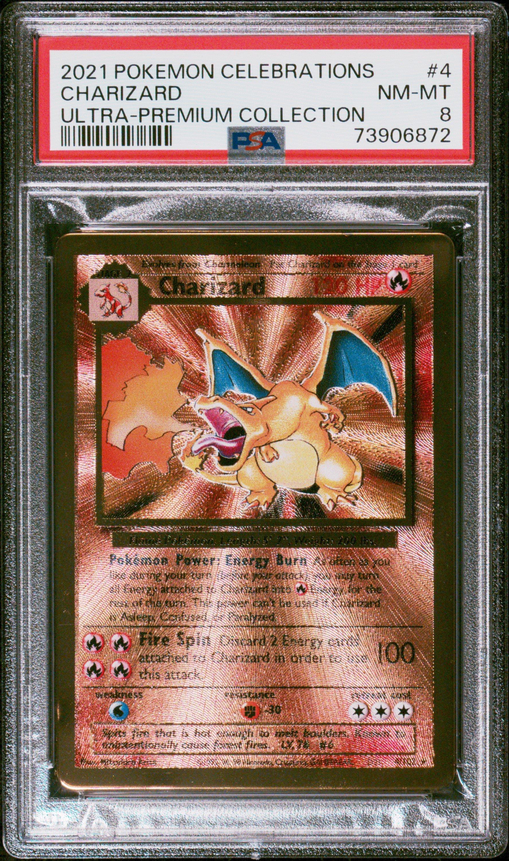 graded celebrations cards 2021 Pokemon Celebrations Ultra-premium Collection 4 Charizard PSA 8 Graded  Card