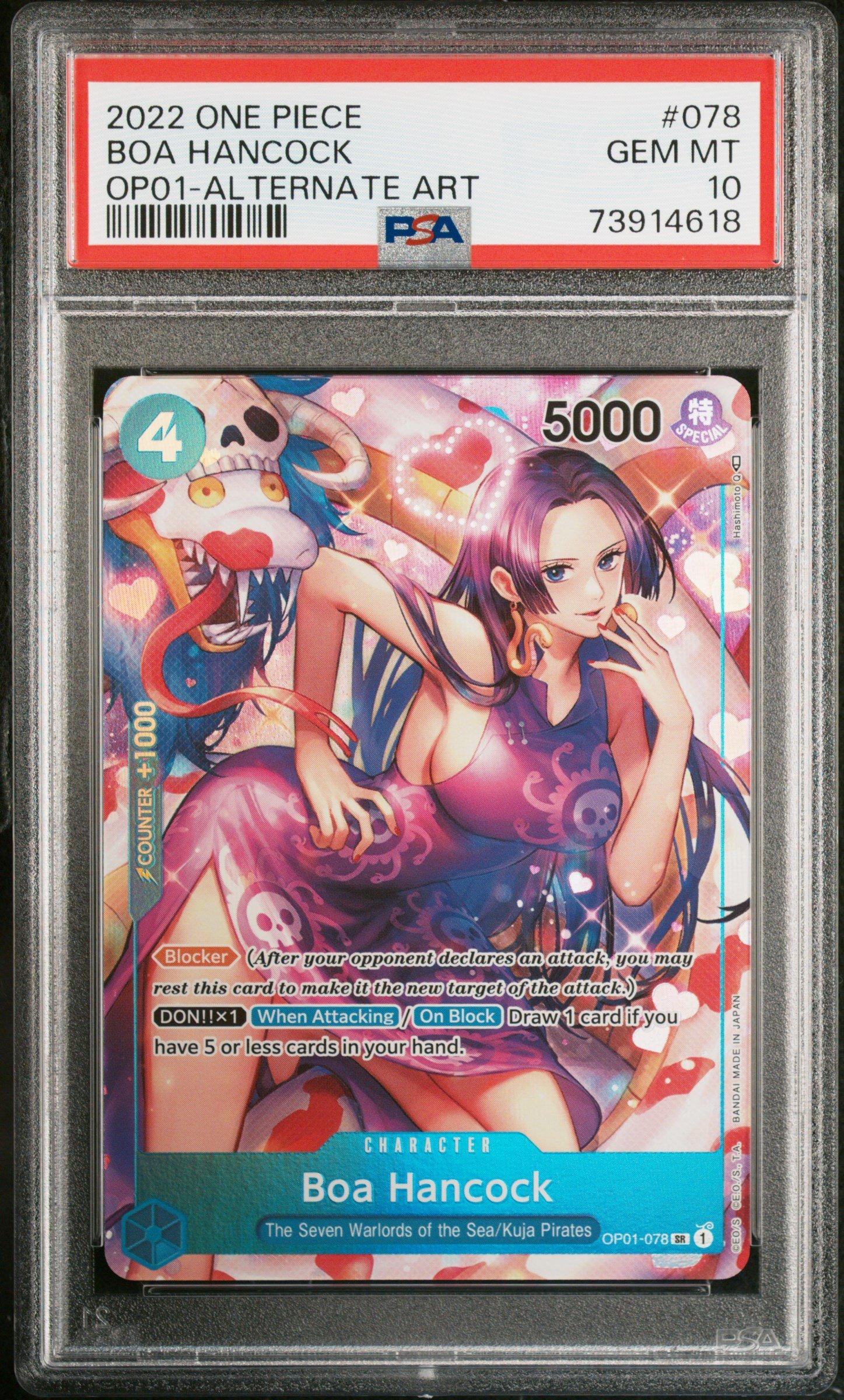2022 One Piece Op01-romance Dawn 078 Boa Hancock Alternate Art PSA 10