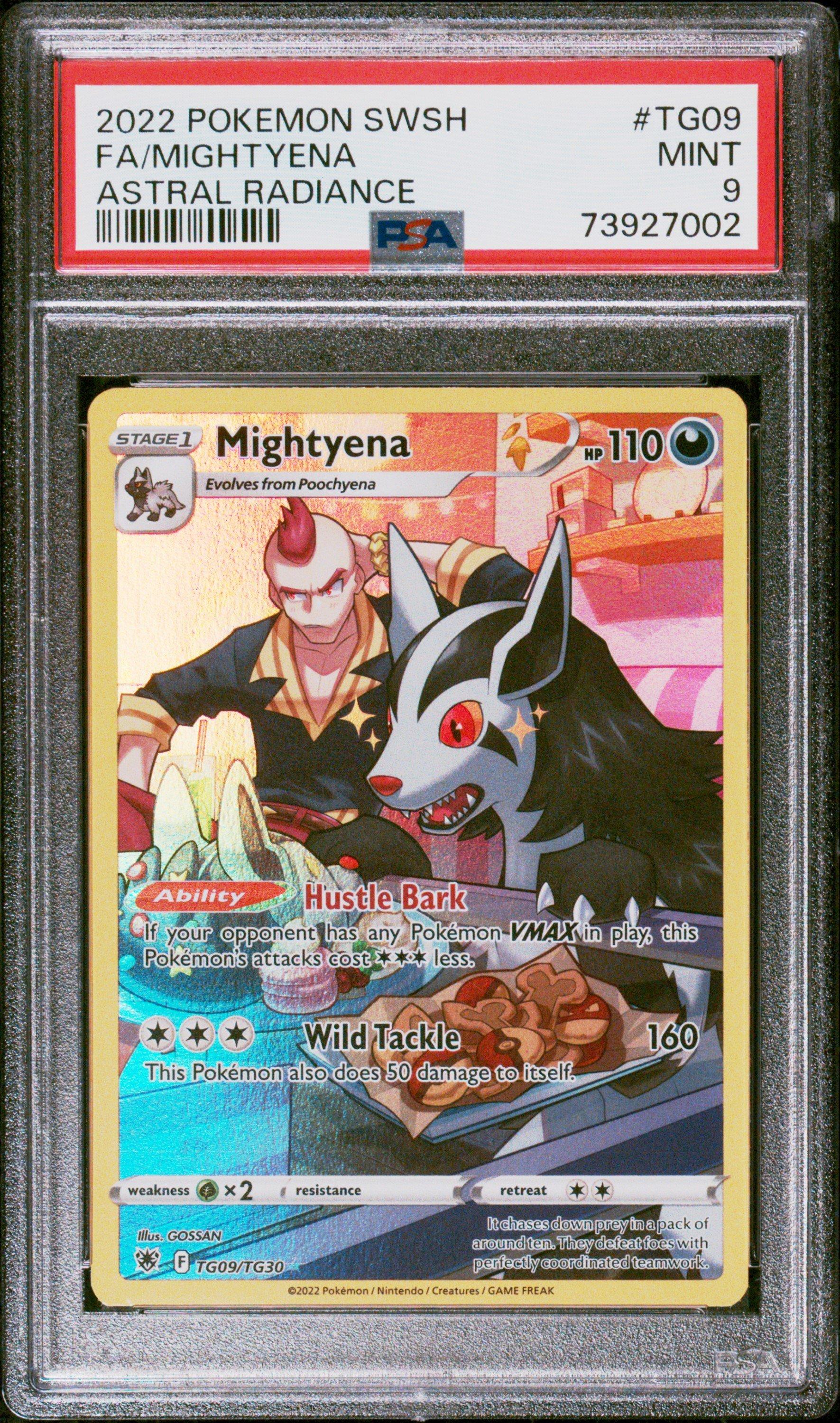 2022 Pokemon Sword & Shield Astral Radiance Tg09 Full Art/mightyena PSA