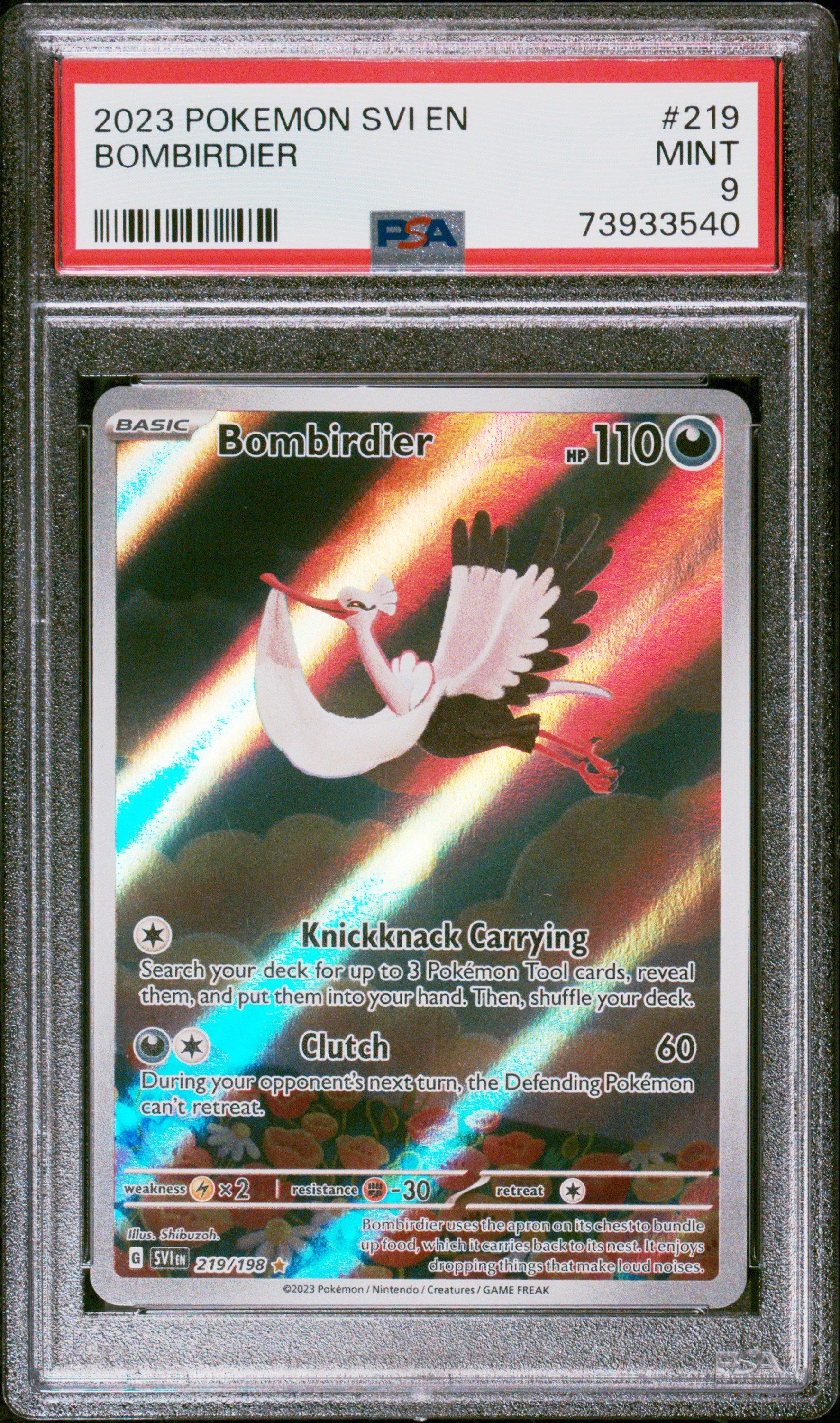 2023 Pokemon Svi En-scarlet & Violet 219 Bombirdier Illustration Rare PSA