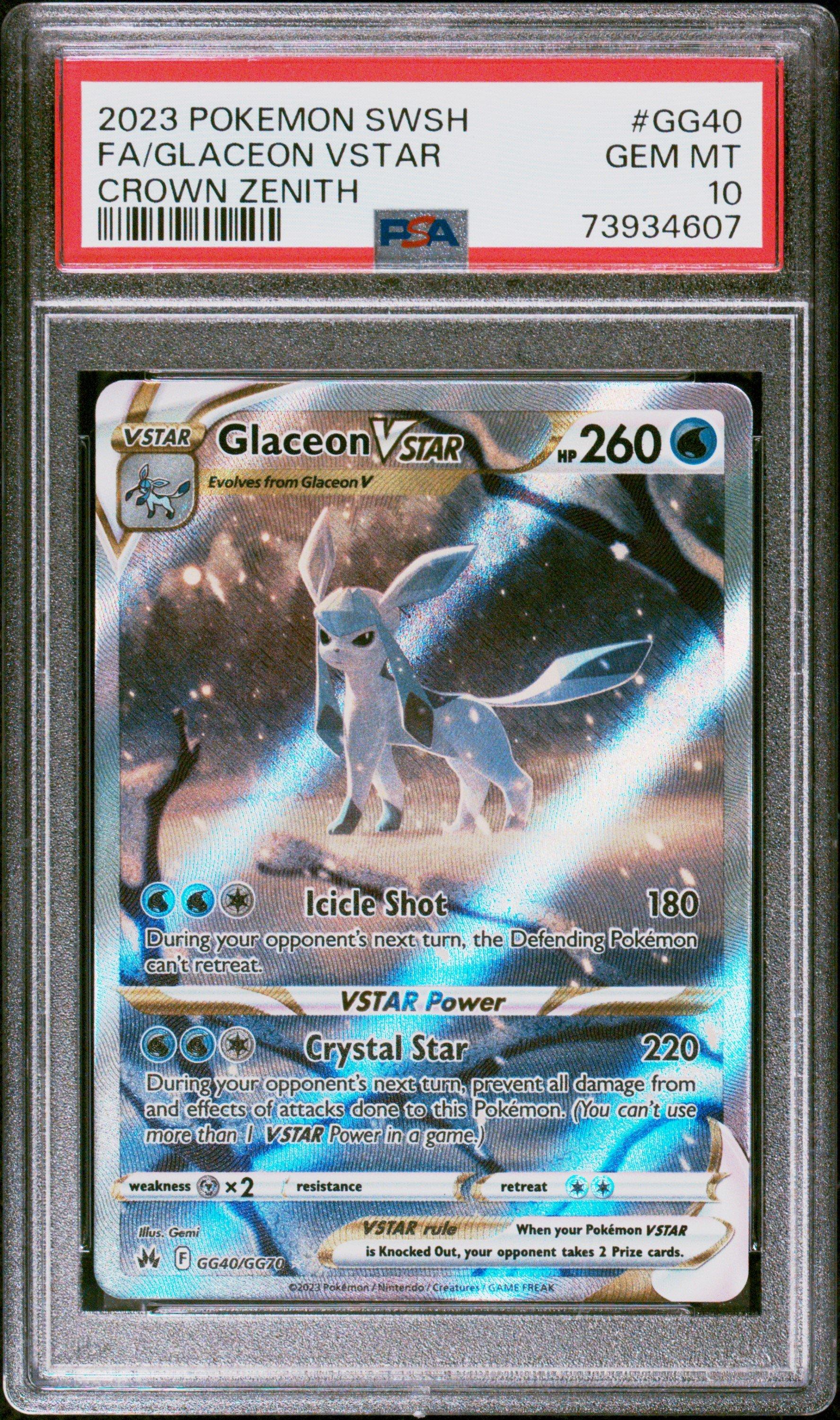 2023 Pokemon Sword And Shield Crown Zenith Gg40 Fa/glaceon Vstar PSA 10 ...