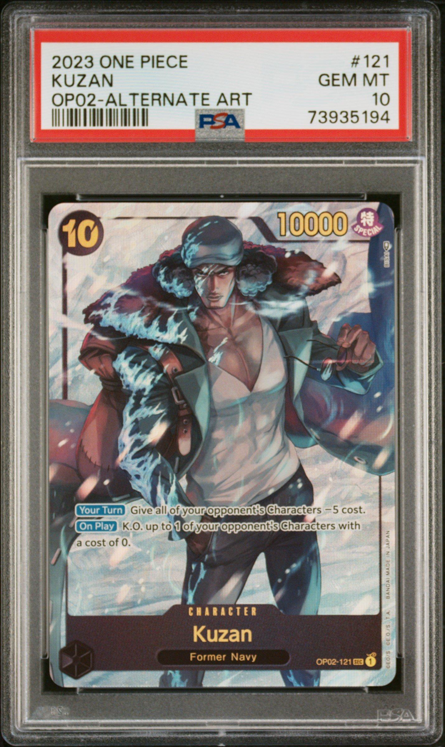 2023 One Piece Op02-paramount War 121 Kuzan Alternate Art PSA 10
