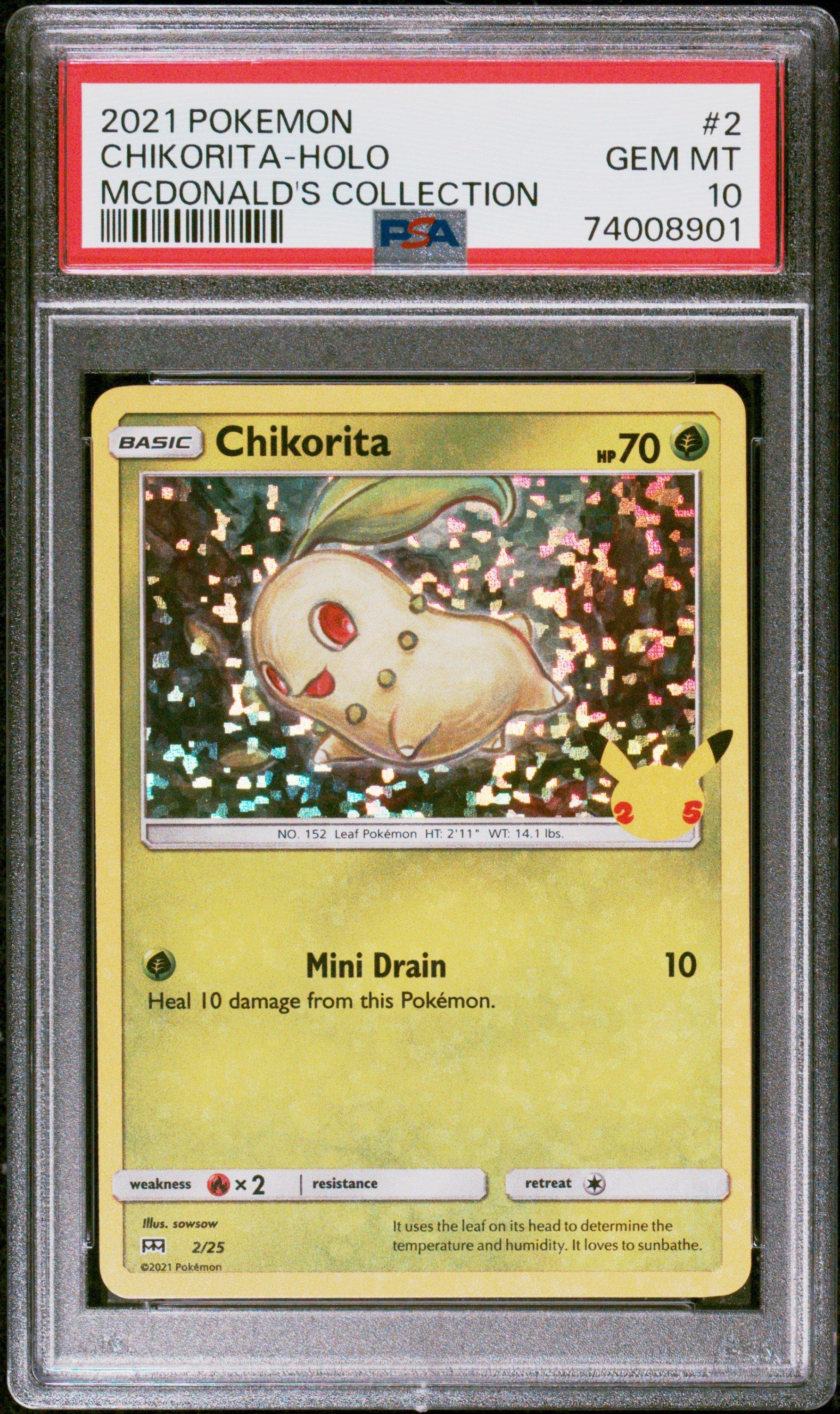 2021 Pokemon Mcdonald's Collection 2 Chikorita-holo PSA 10