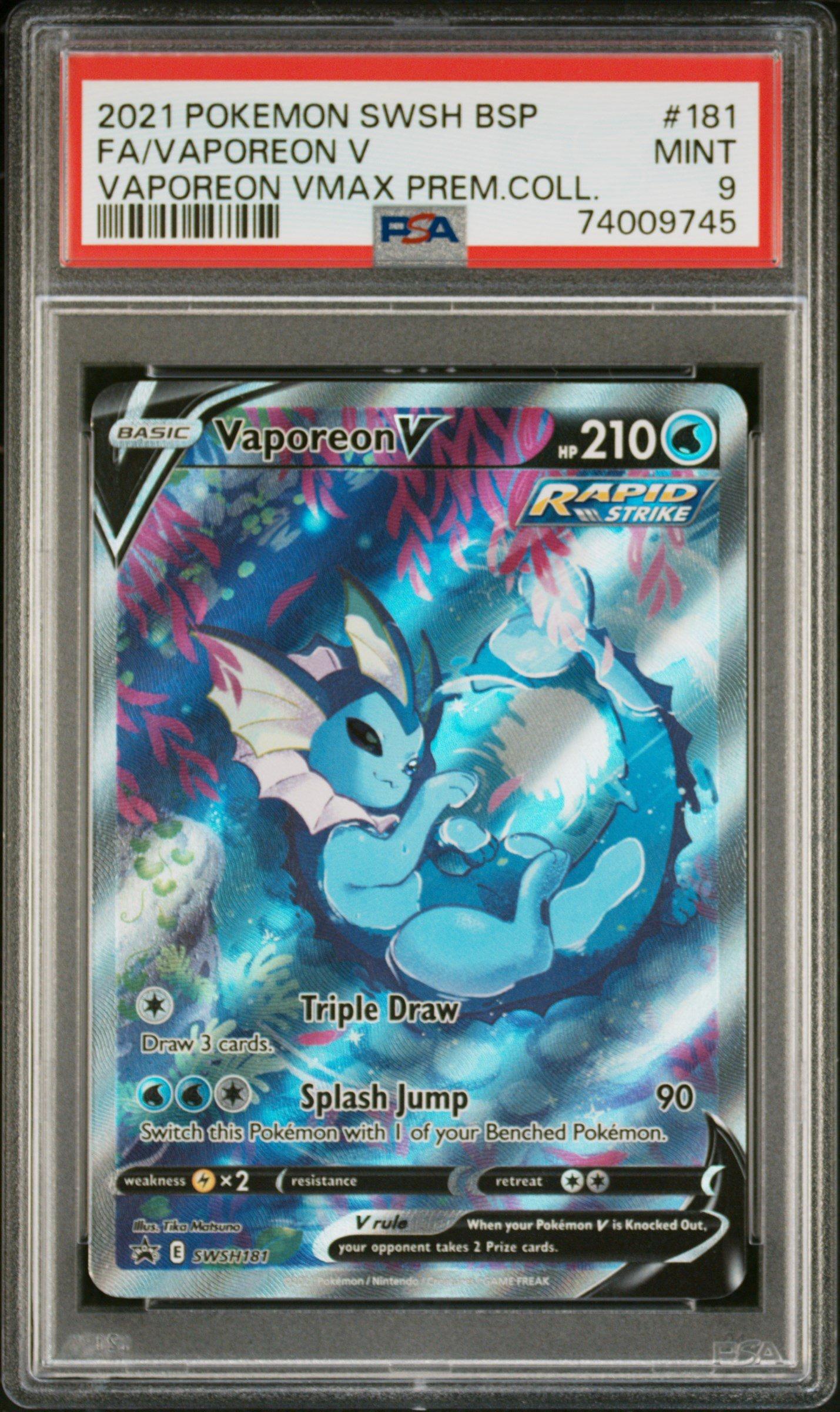 2021 Pokemon Swsh Black Star Promo 181 Fa/vaporeon V PSA