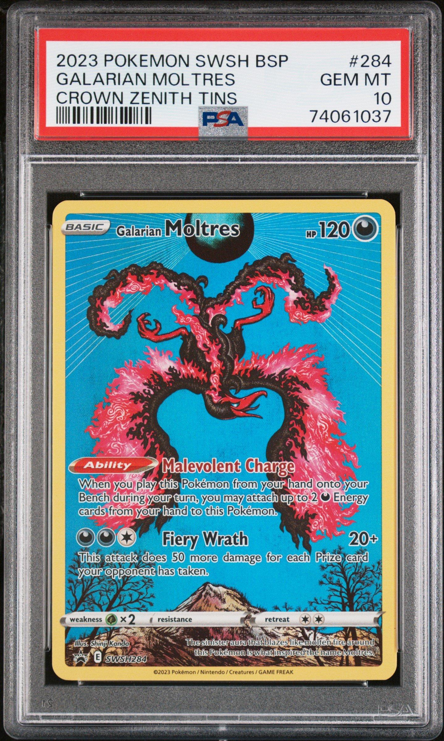 2023 Pokemon Swsh Black Star Promo 284 Galarian Moltres PSA 10