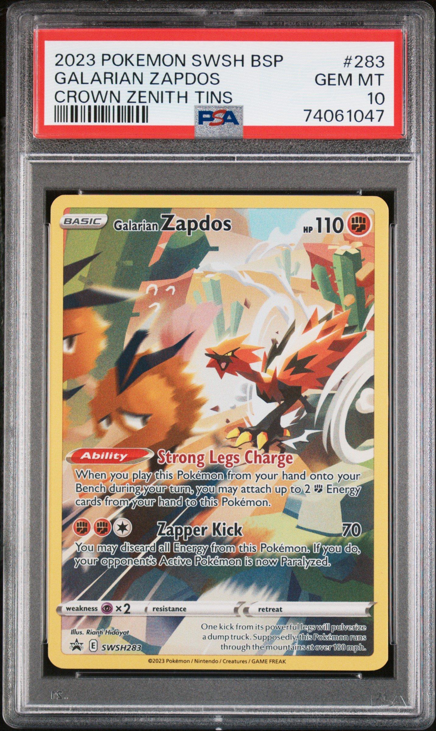 2023 Pokemon Swsh Black Star Promo 283 Galarian Zapdos Crown