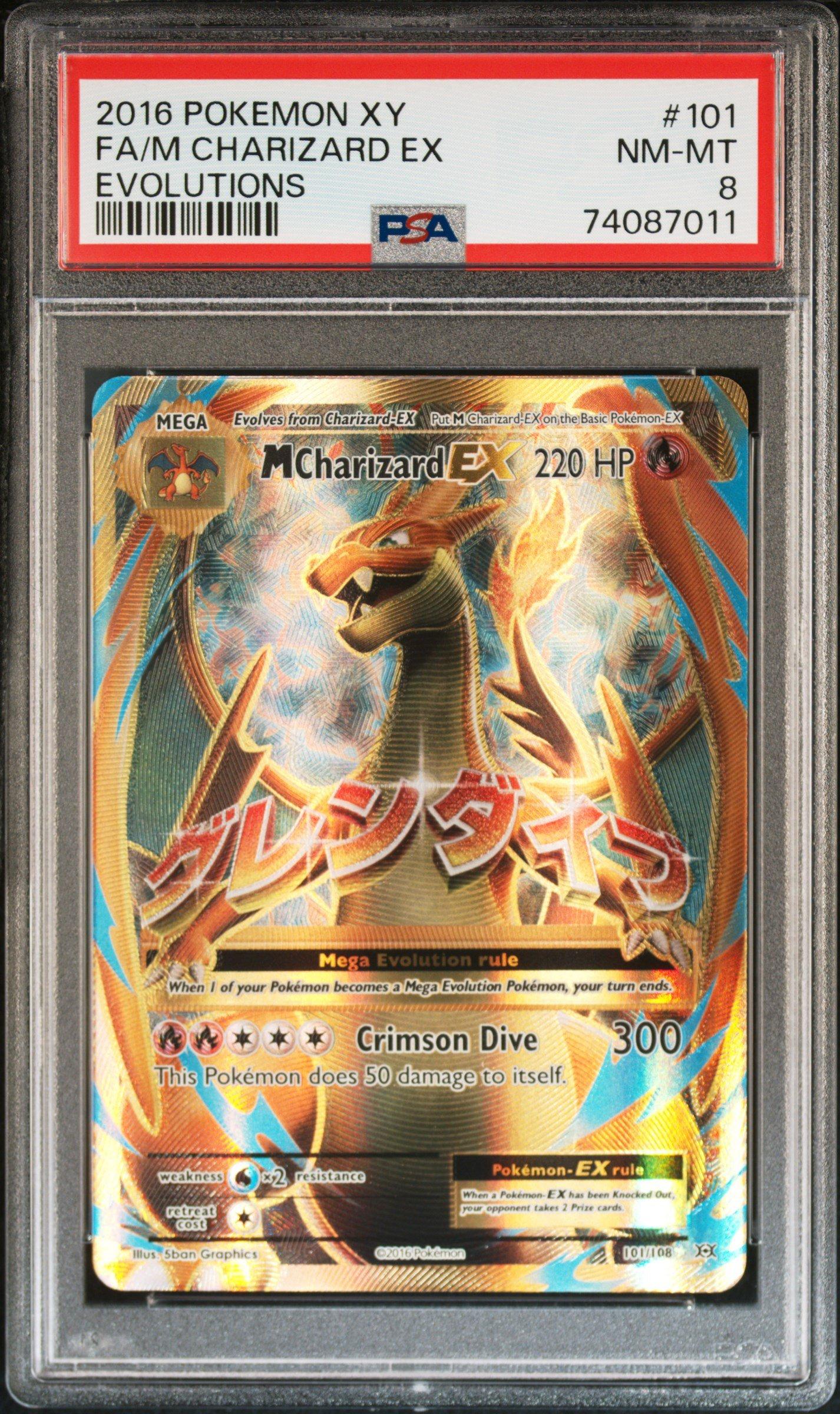 2016 Pokemon Xy Evolutions 101 Full Art/m Charizard Ex PSA 8