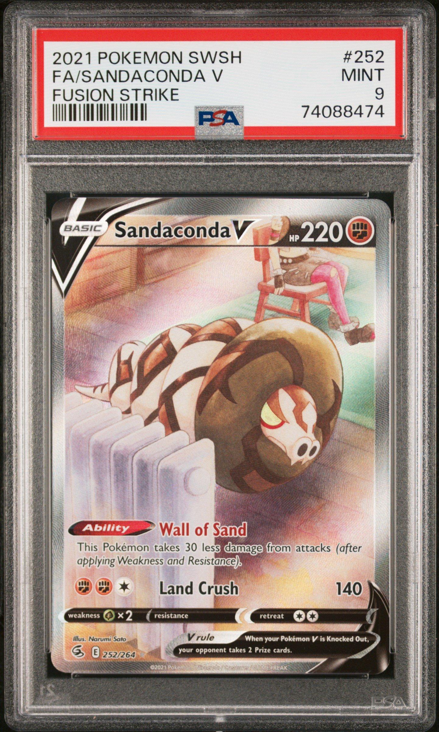 2021 Pokemon Sword & Shield Fusion Strike 252 Full Art/sandaconda V PSA 9  Graded Card | GameStop