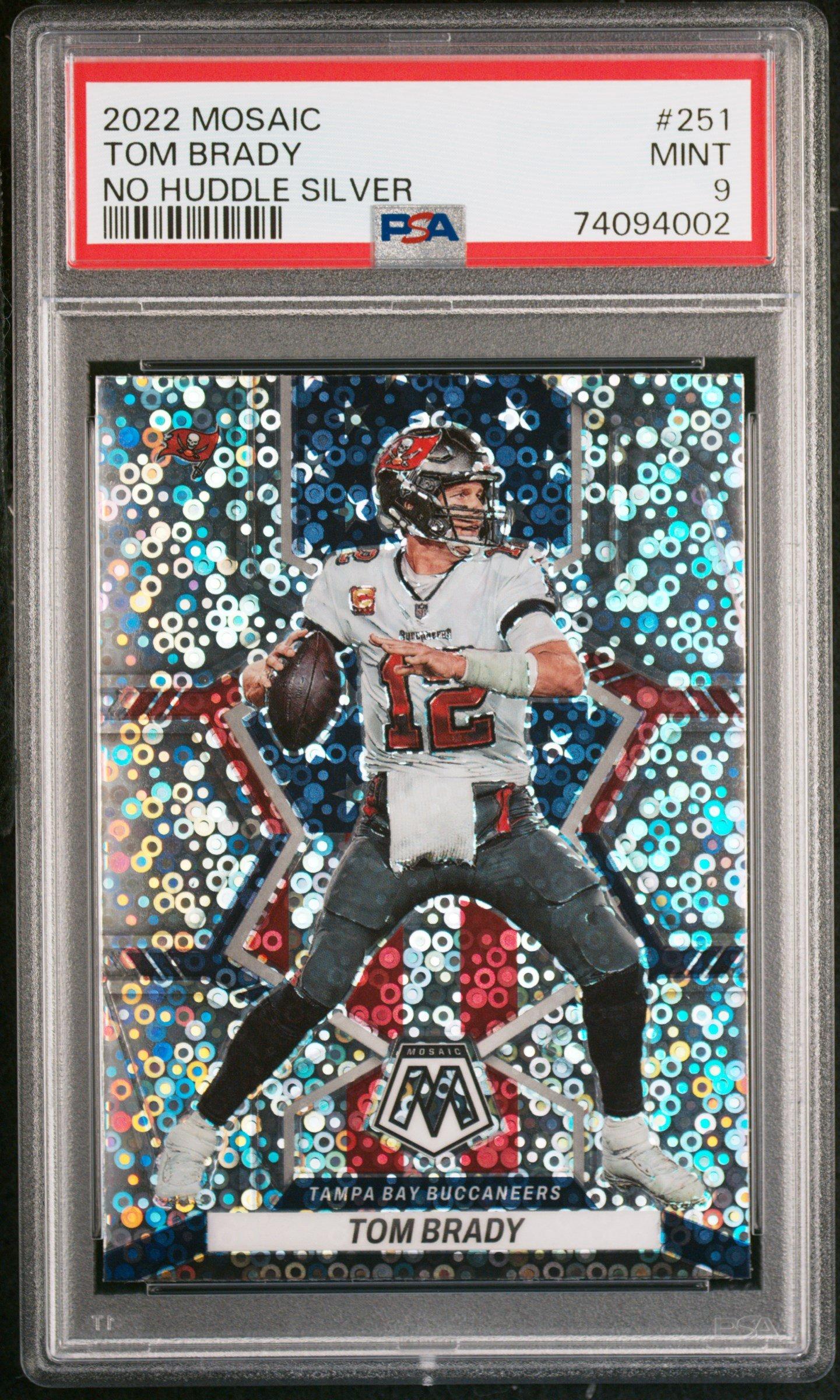 2022 Panini Mosaic 251 Tom Brady No Huddle Silver PSA 9