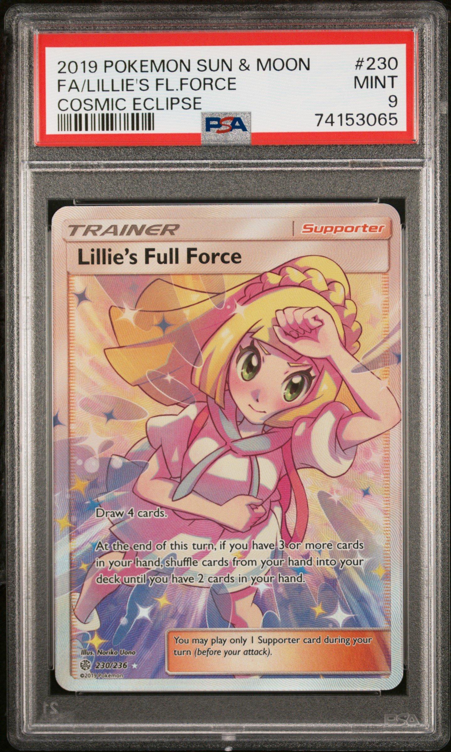 2019 Pokemon Sun & Moon Cosmic Eclipse 230 Full Art/lillie's Full Force PSA