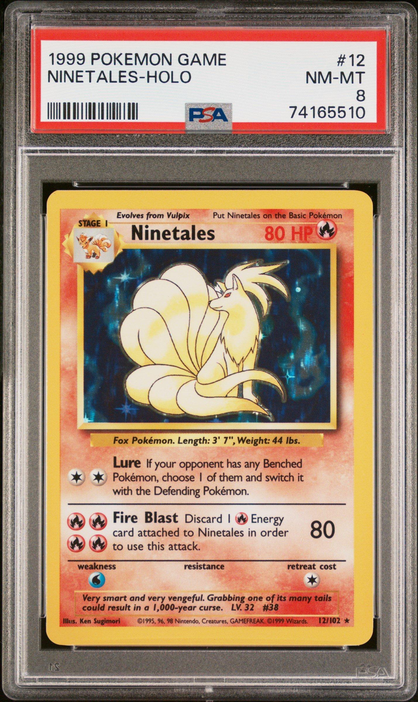 1999 Pokemon Game 12 Ninetales PSA 8