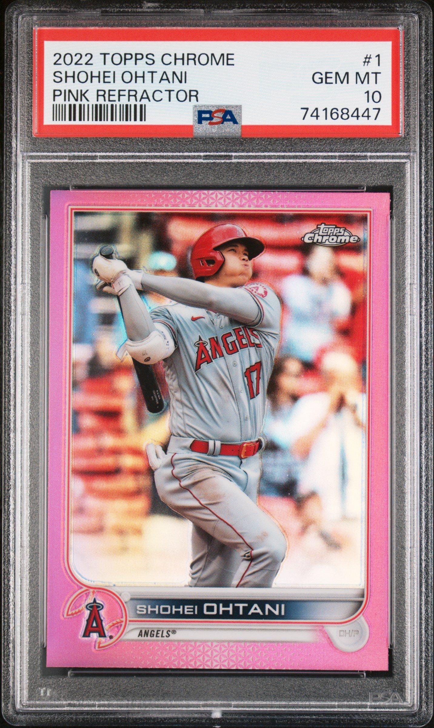 2022 Topps Chrome 1 Shohei Ohtani Pink Refractor PSA 10 Graded 