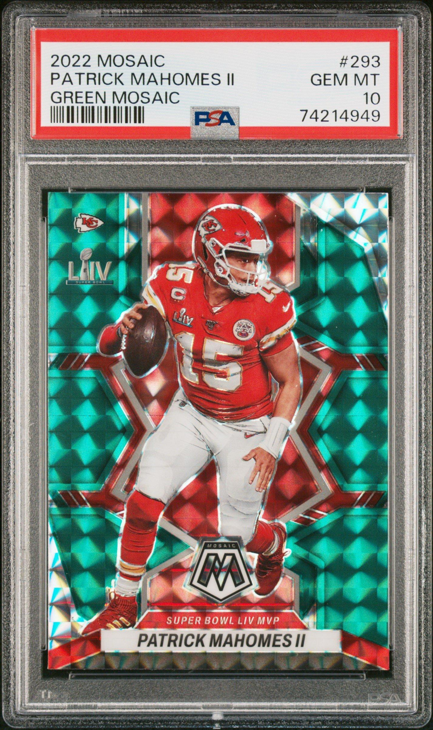 2022 Panini Mosaic 293 Patrick Mahomes Ii Green Mosaic PSA 10