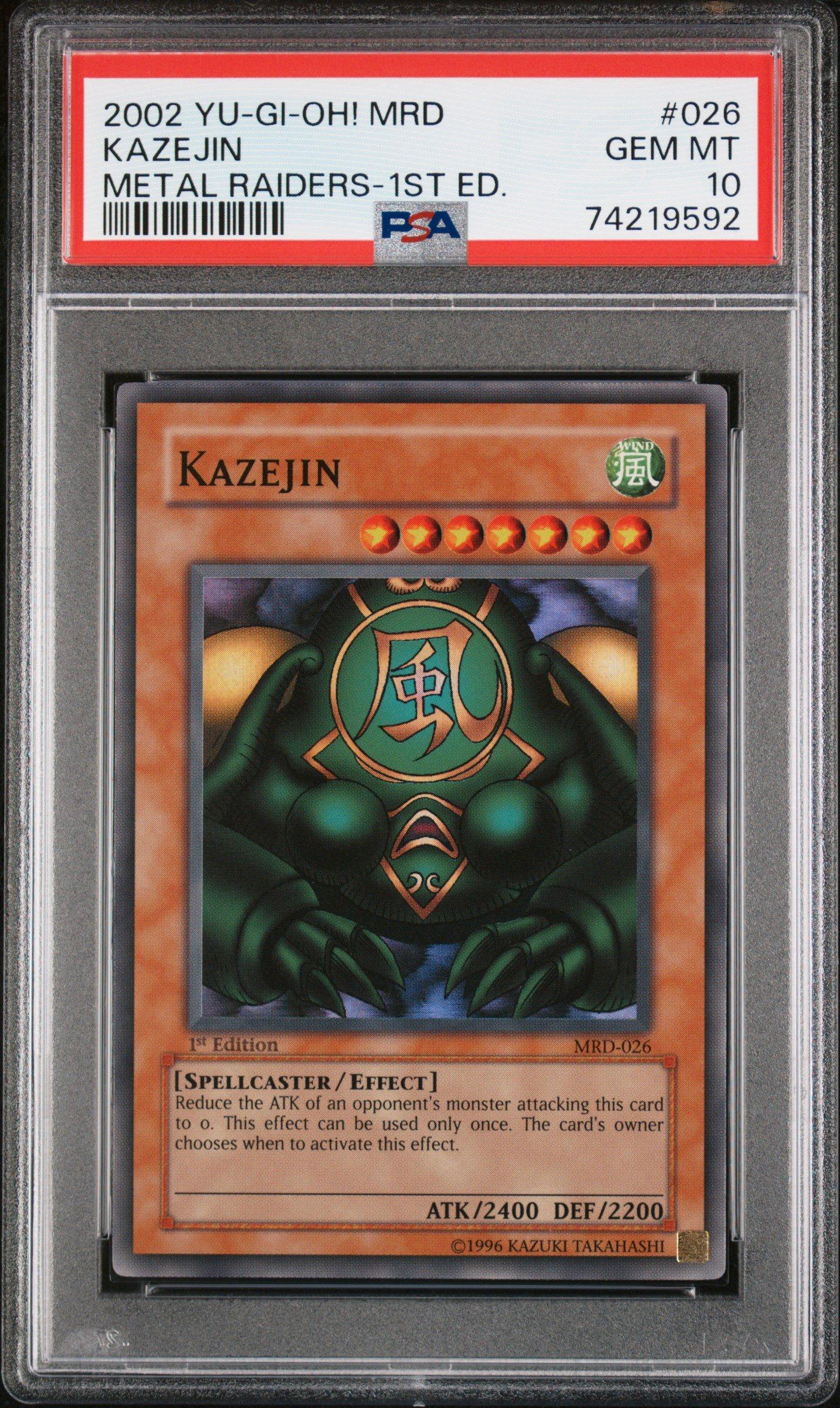 2002 Yu-gi-oh! Mrd-metal Raiders 026 Kazejin 1st Edition PSA 10