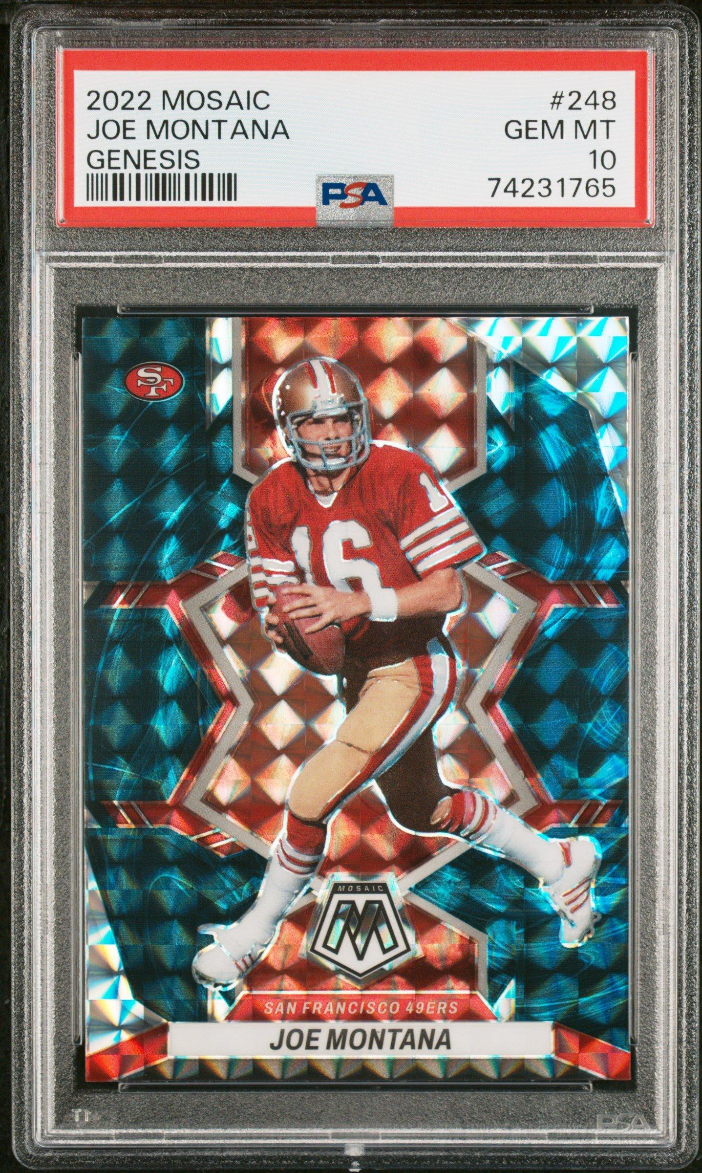 2022 Panini Mosaic 248 Joe Montana Genesis PSA 10 Graded Card