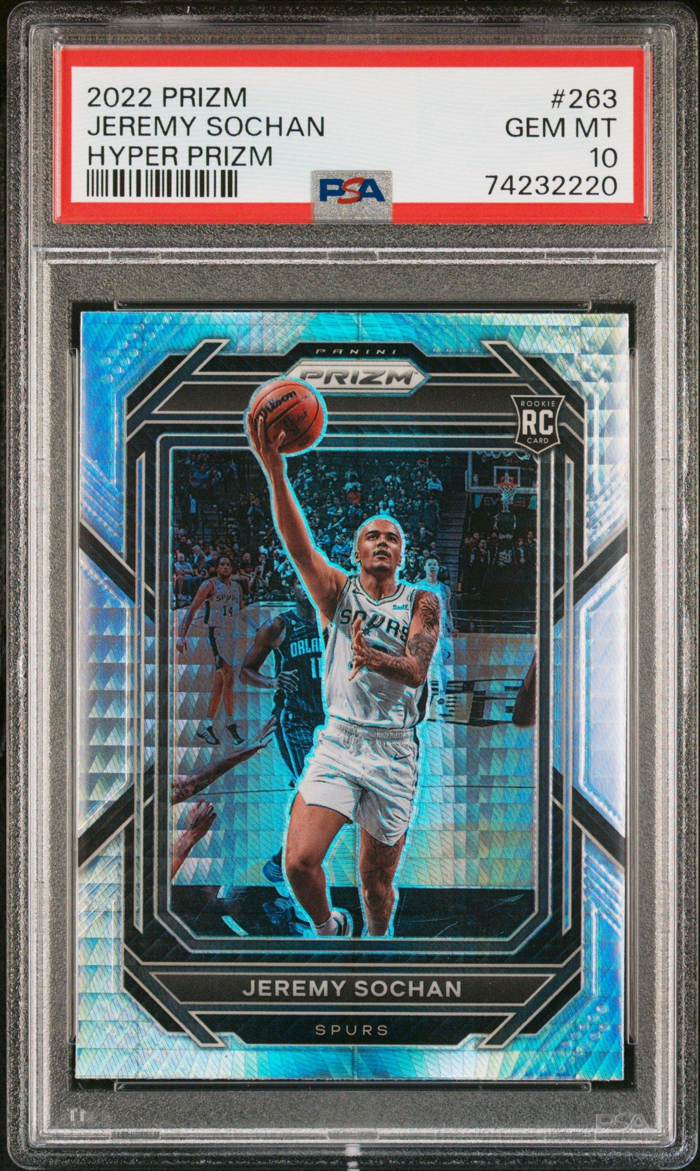 2022 Panini Prizm 263 Jeremy Sochan Hyper Prizm PSA 10