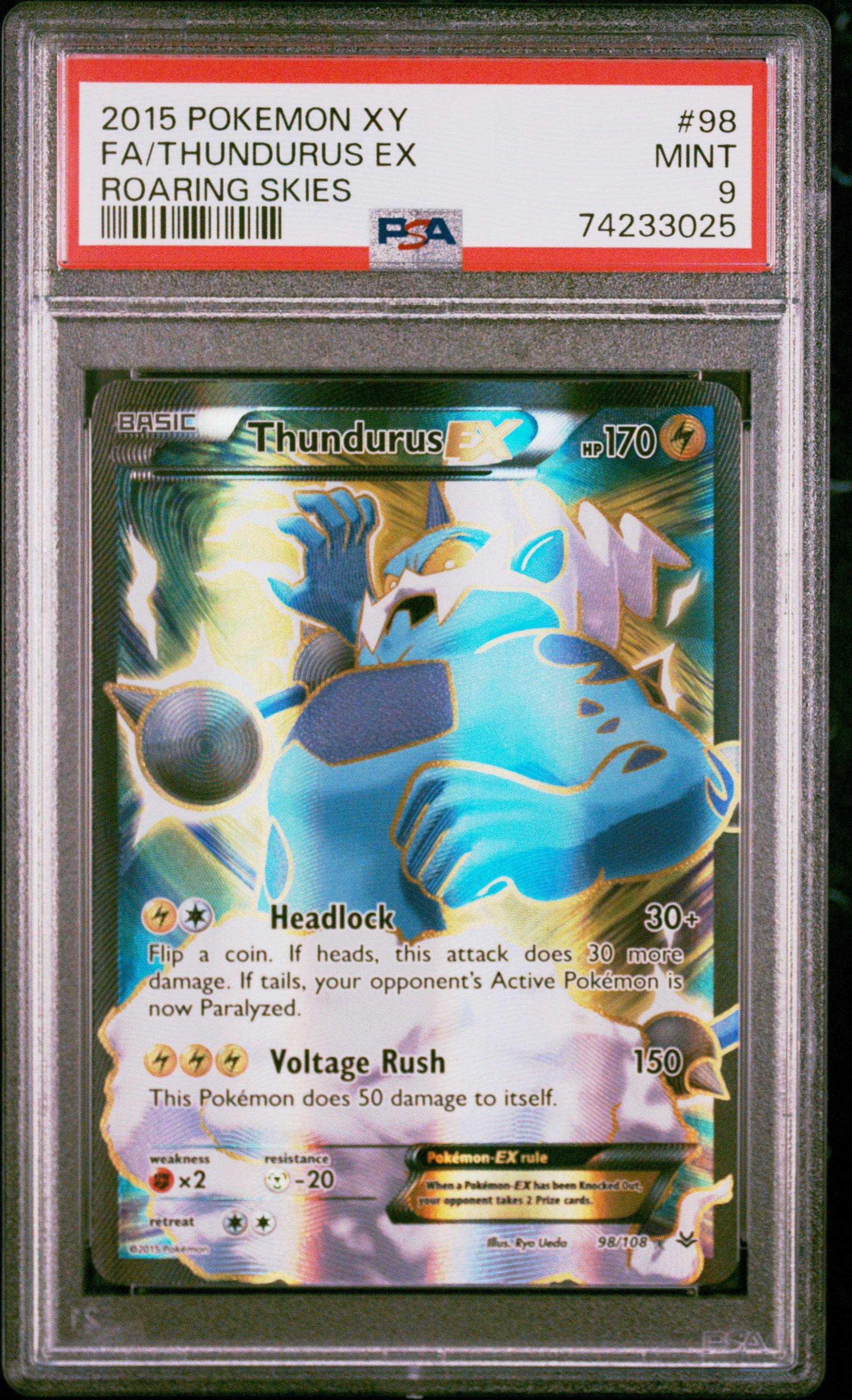 2015 Pokemon Xy Roaring Skies 98 Full Art/thundurus Ex PSA 9