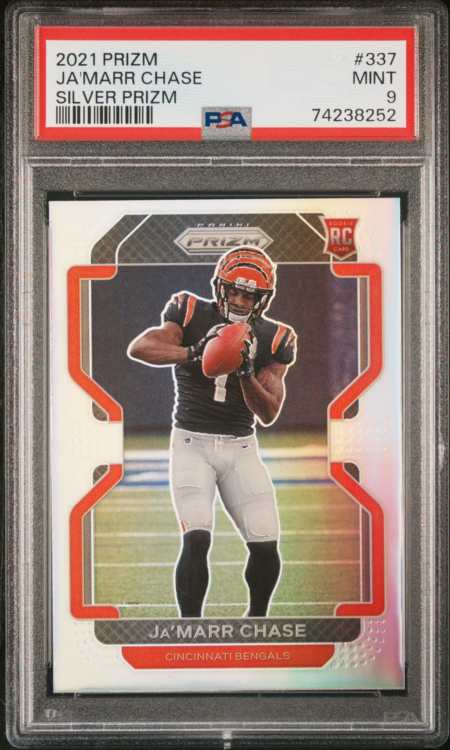 2021 Panini Prizm 337 Ja’marr Chase Silver Prizm PSA 9