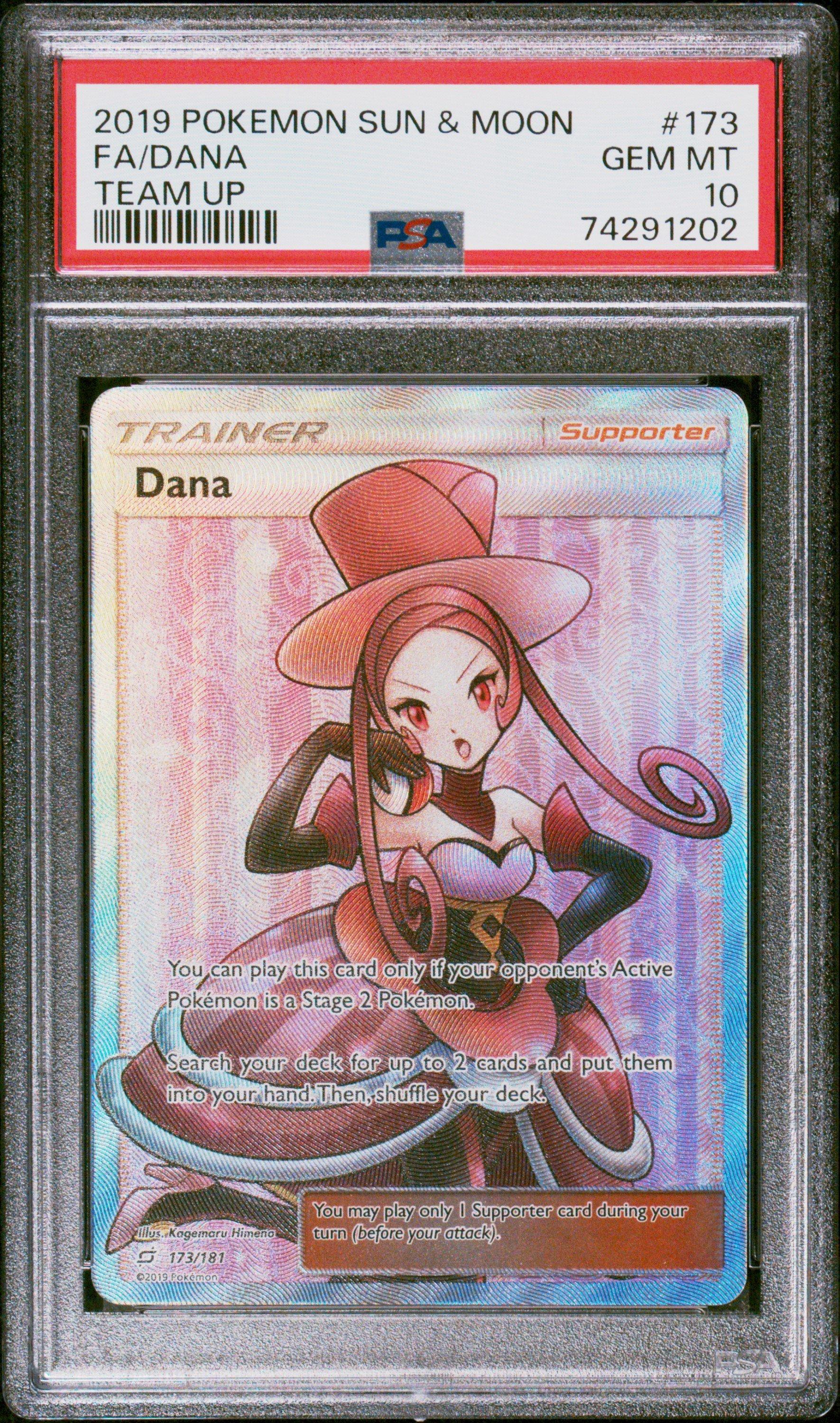 2019 Pokemon Sun & Moon Team Up 173 Full Art/dana PSA 10 Graded