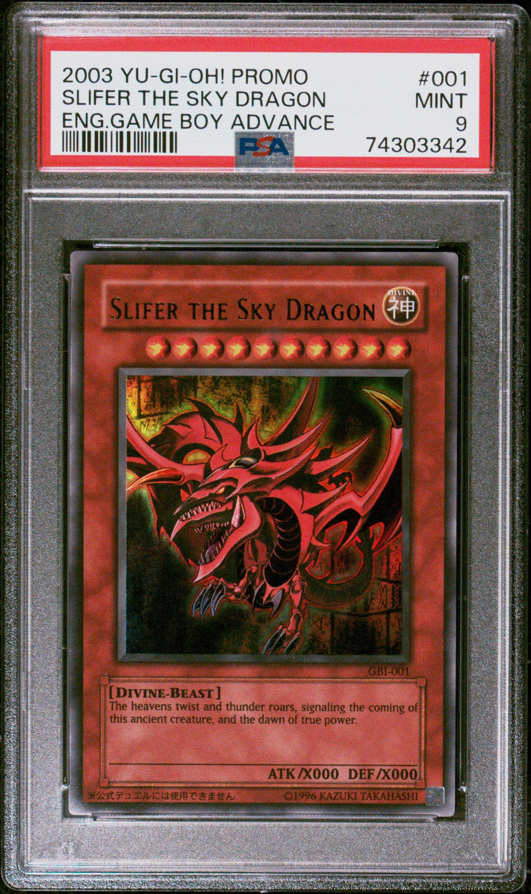 2003 Yu-gi-oh! Promo 001 Slifer The Sky Dragon English Game Boy Advance PSA 9