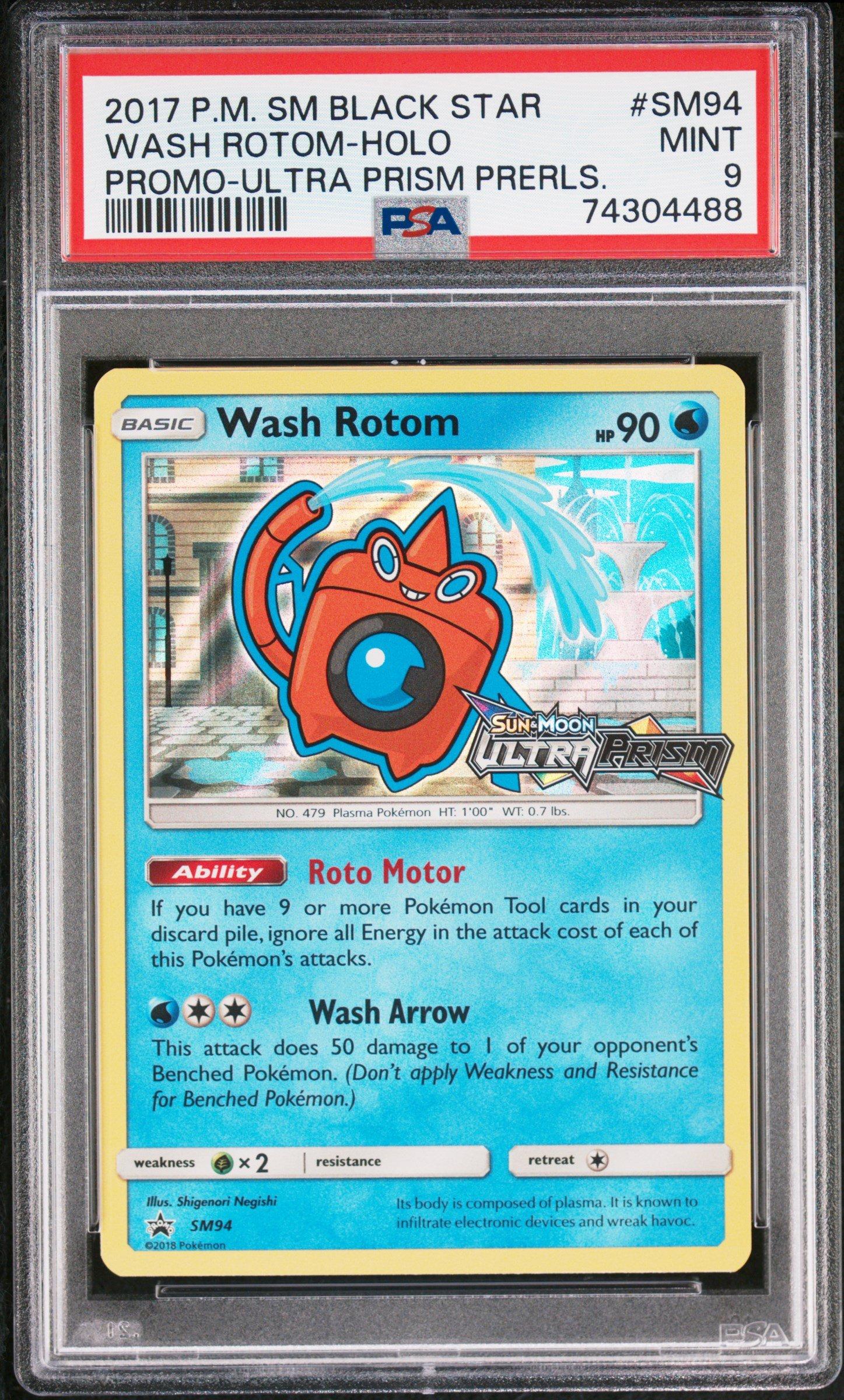 2018 Pokemon Sm Black Star Promo Sm94 Wash Rotom-holo Ultra Prism