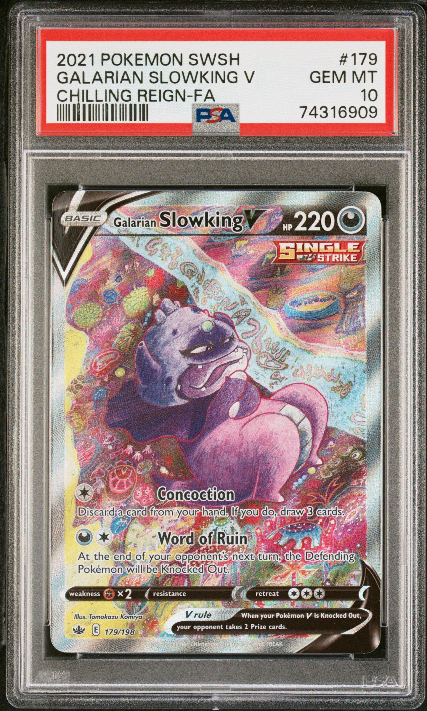 2021 Pokemon Sword & Shield Chilling Reign 179 Full Art/galarian Slowking V  PSA 10 Graded Card | GameStop