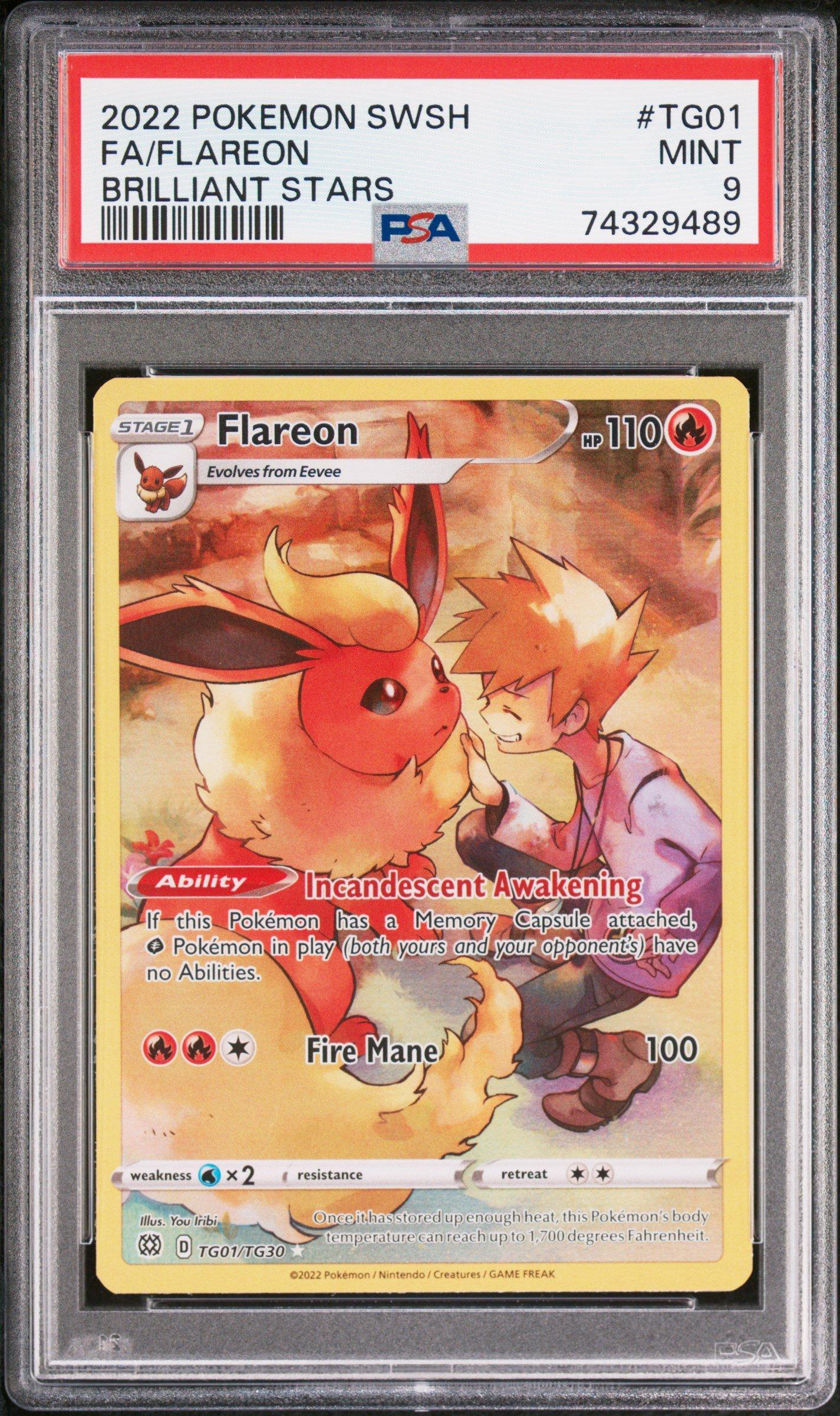 2022 Pokemon Sword & Shield Brilliant Stars Tg01 Full Art/flareon