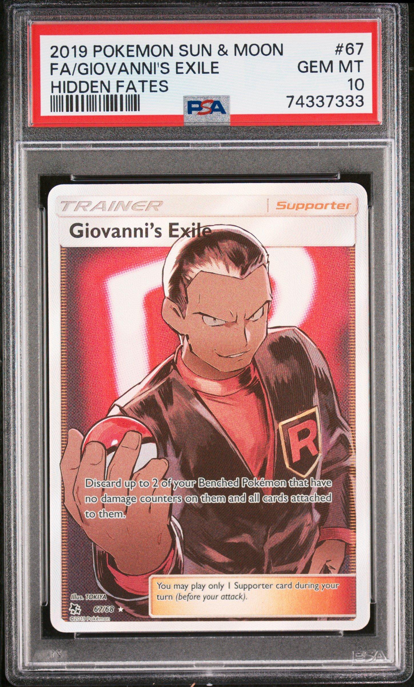 2019 Pokemon Sun & Moon Hidden Fates 67 Full Art/giovanni's Exile PSA 10  Graded Card | GameStop