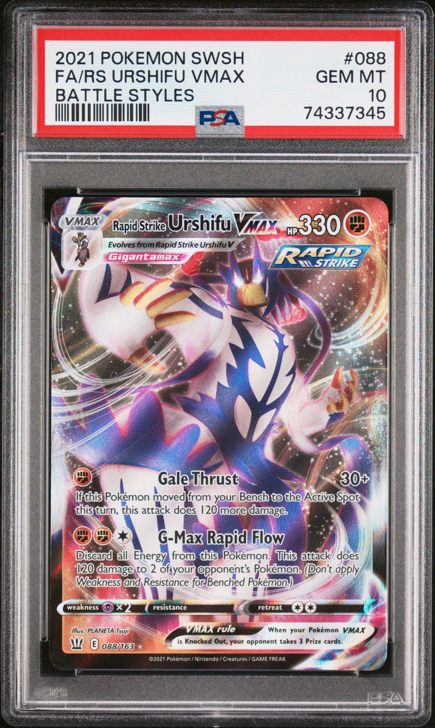 2021 Pokemon Sword & Shield Battle Styles 088 Full Art/rapid Strike Urshifu Vmax PSA 10