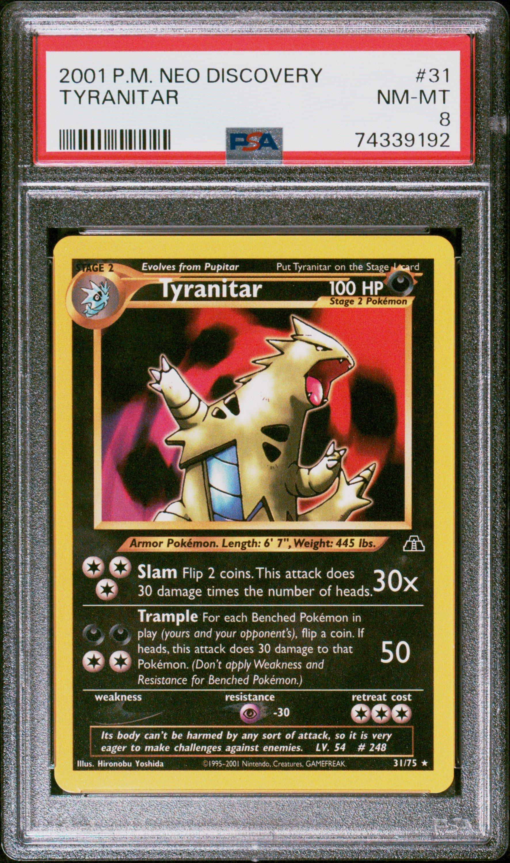 2001 Pokemon Neo Discovery 31 Tyranitar PSA 8