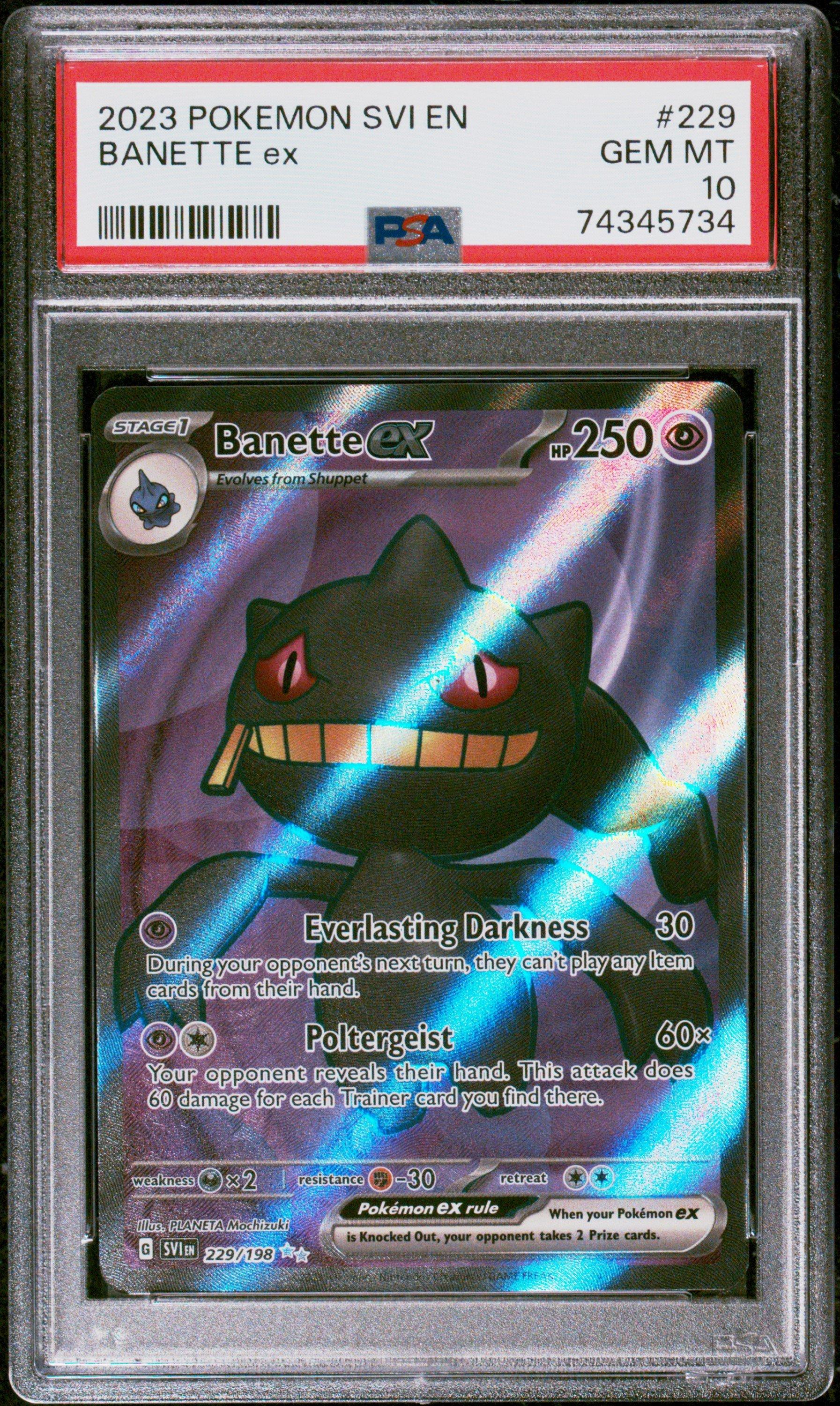 2023 Pokemon Svi En-scarlet & Violet 229 Banette Ex Ultra Rare PSA 10