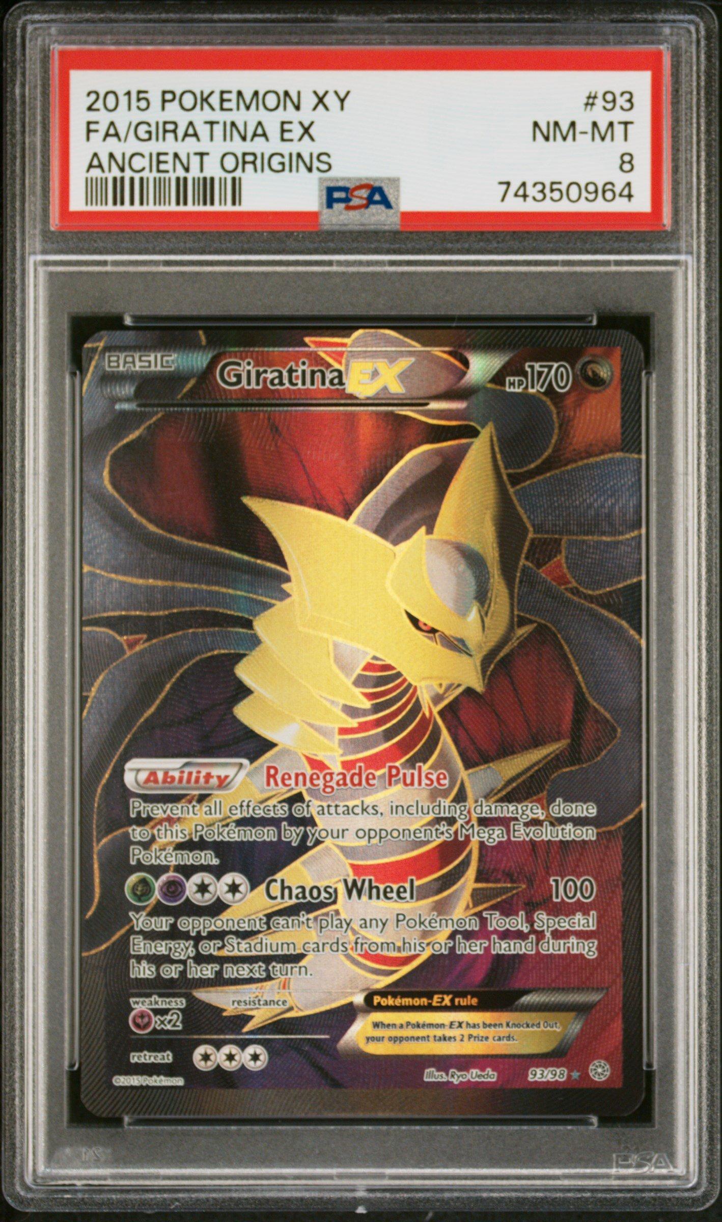 2015 Pokemon Xy Ancient Origins 93 Full Art/giratina Ex PSA 8