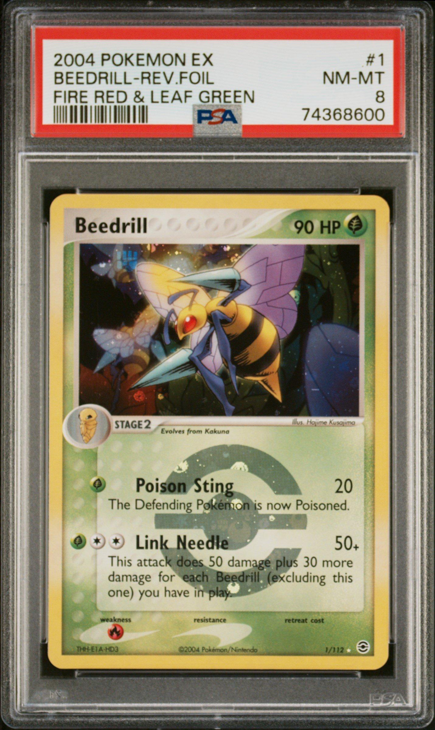2004 Pokemon Ex Fire Red & Leaf Green 1 Beedrill-reverse Foil PSA 8