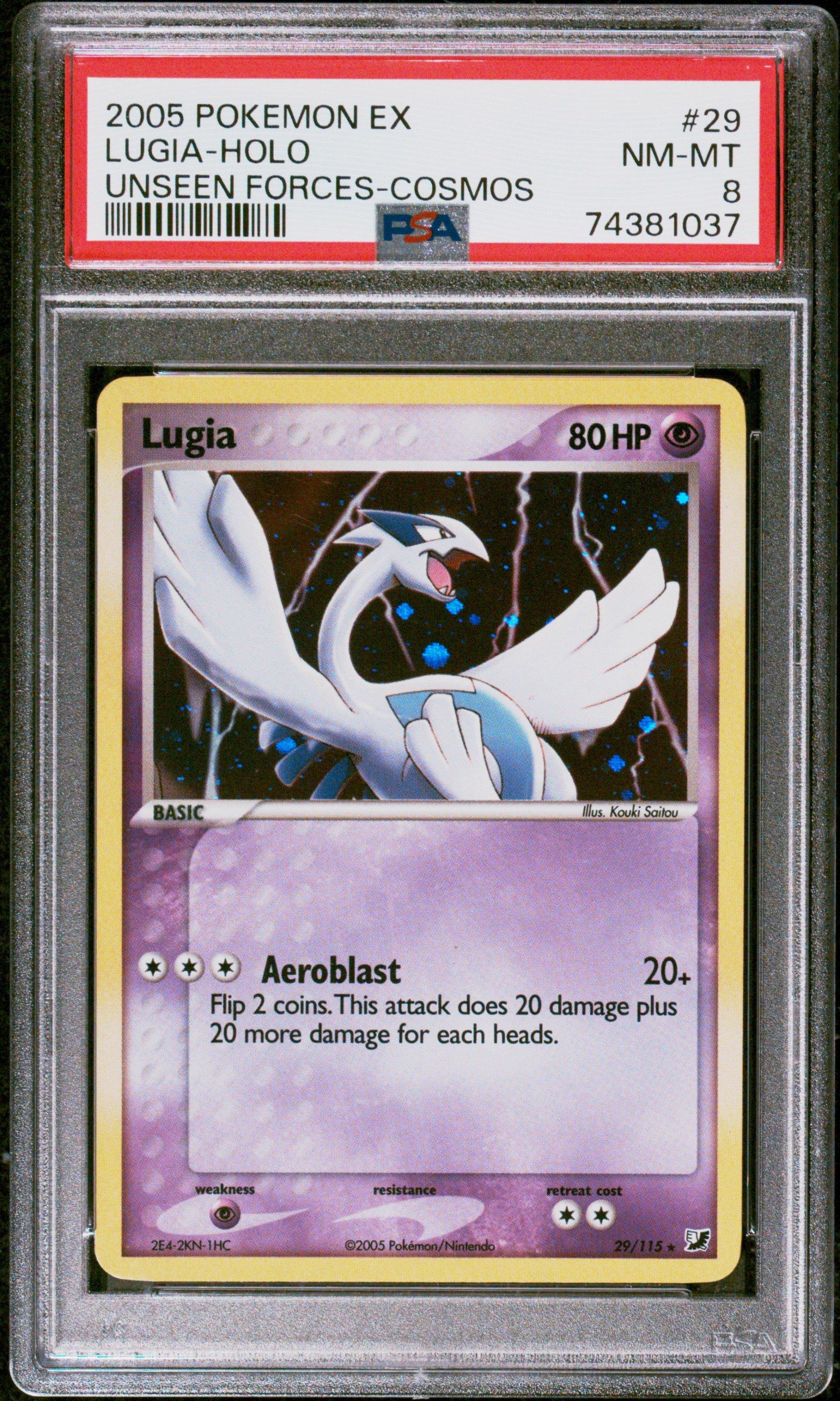 2005 Pokemon Ex Unseen Forces 29 Lugia-holo Cosmos PSA 8