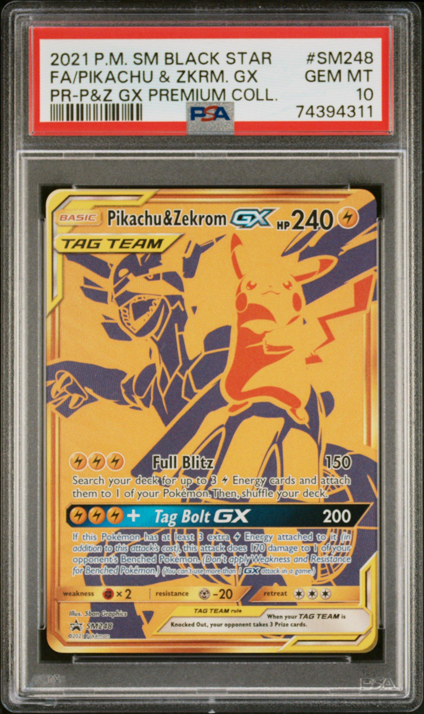 2021 Pokemon Sm Black Star Promo Sm248 Full Art/pikachu & Zekrom