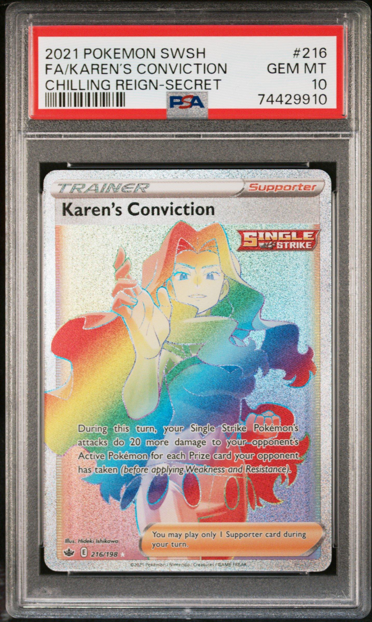 2021 Pokemon Sword & Shield Chilling Reign 216 Full Art/karen's