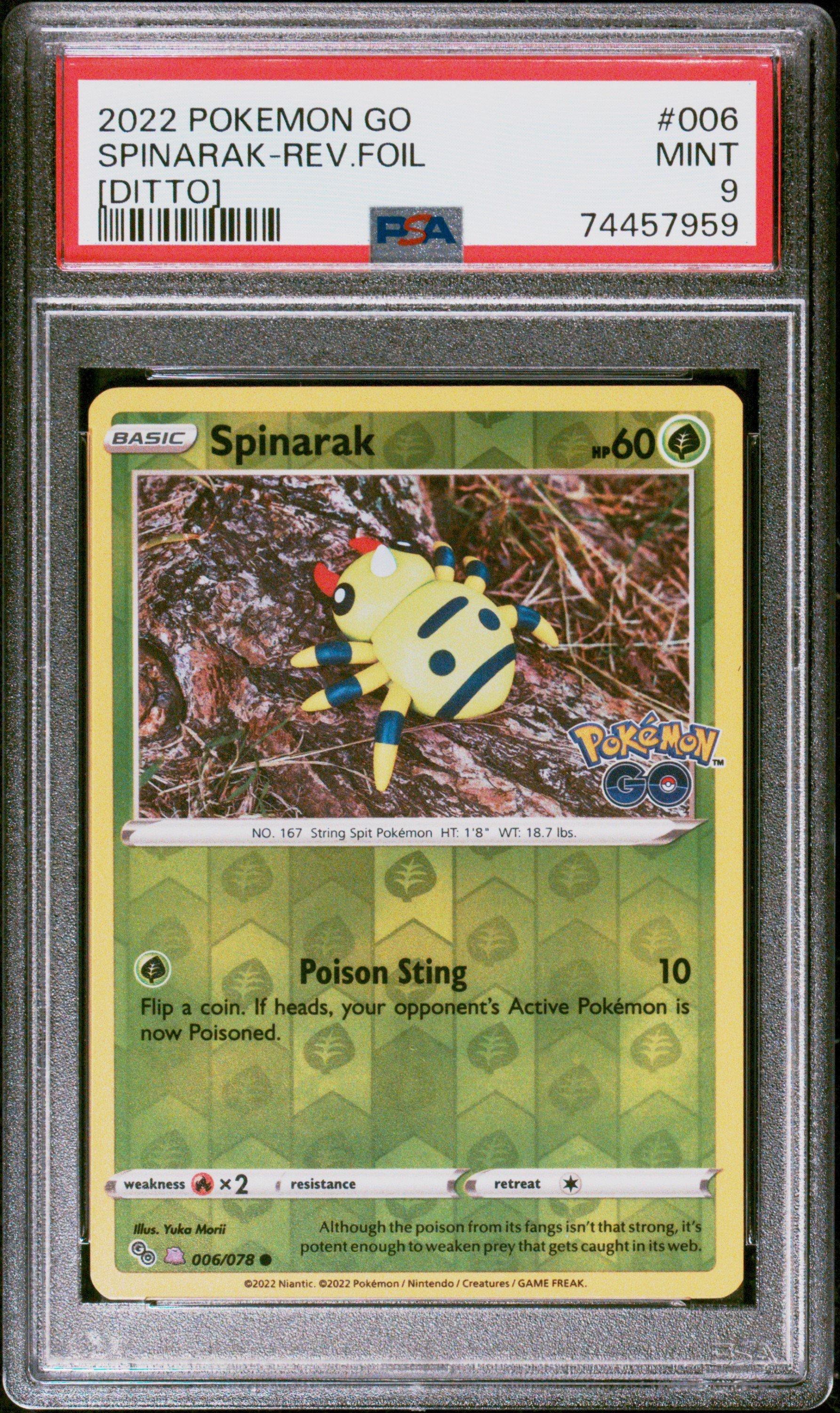 2022 Pokemon Go 006 Spinarak-reverse Foil [ditto] PSA 9 Graded Card |  GameStop