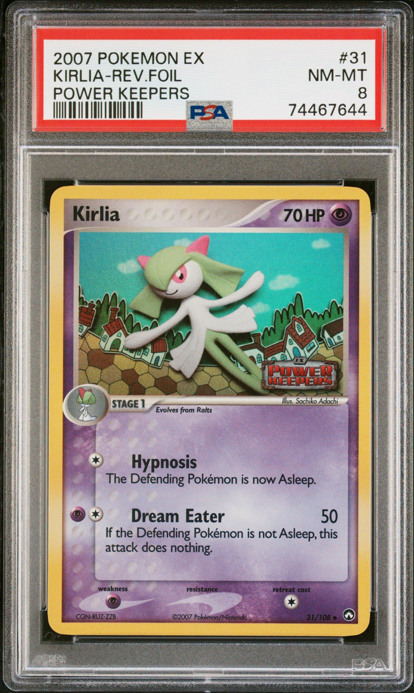 2007 Pokemon Ex Power Keepers 31 Kirlia-reverse Foil PSA 8