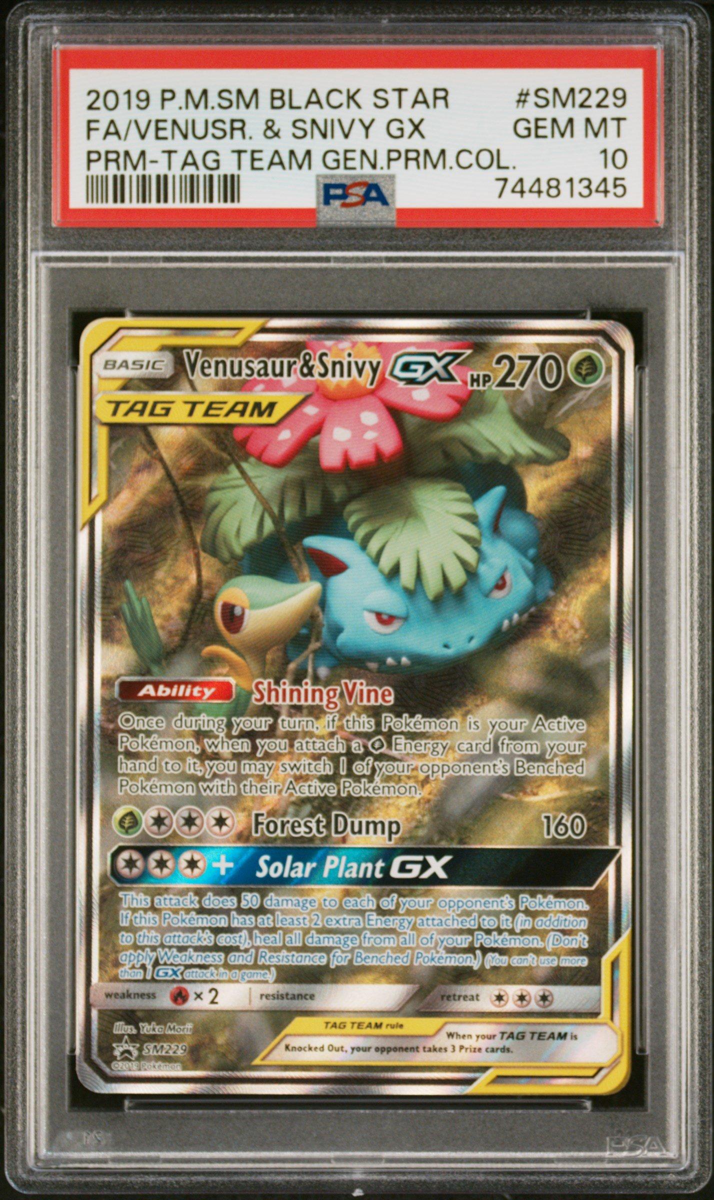 2019 Pokemon Sm Black Star Promo Sm229 Full Art/venusaur & Snivy