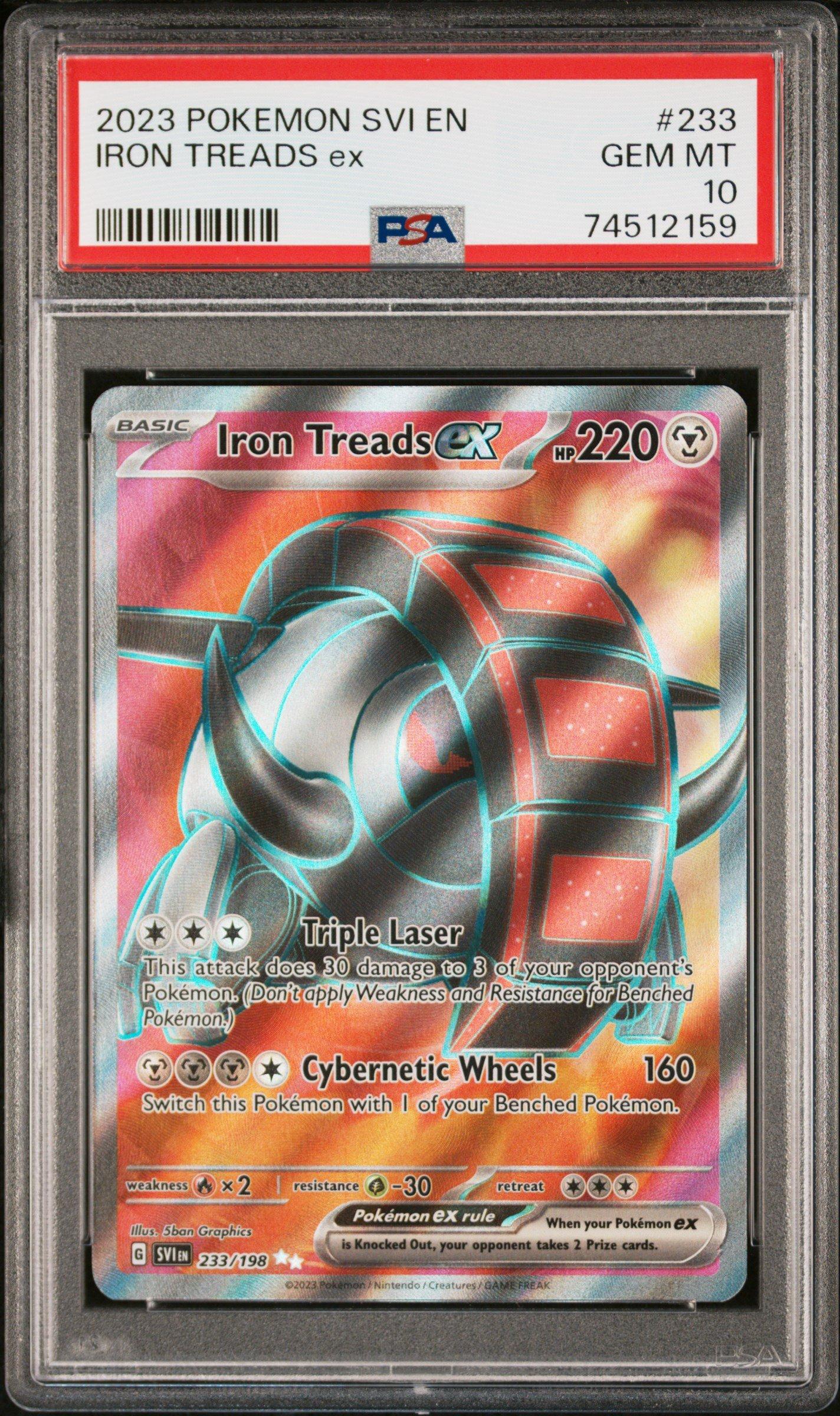 2023 Pokemon Svi En-scarlet & Violet 233 Iron Treads Ex Ultra Rare PSA