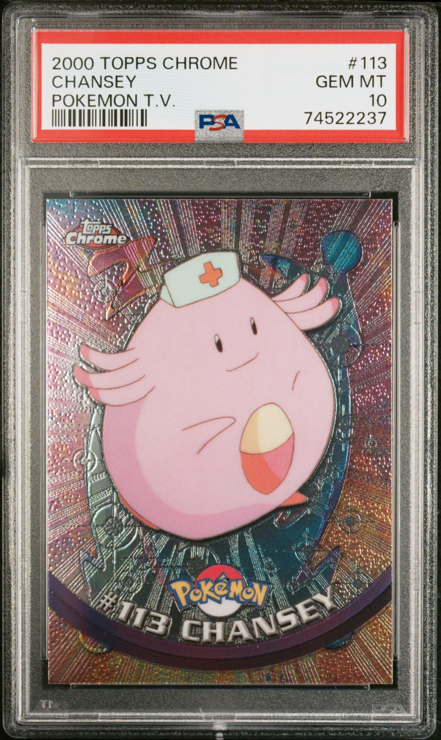 2000 Topps Chrome Pokemon T.v. 113 Chansey PSA 10