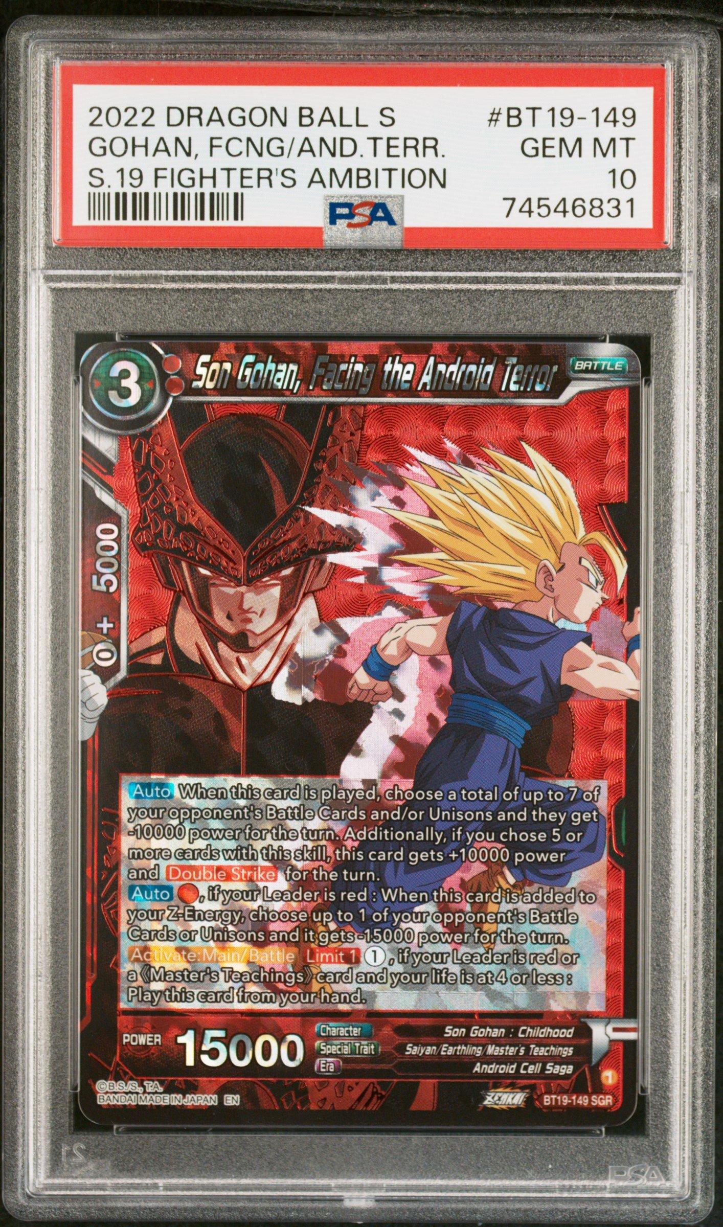 2022 Dragon Ball Super Card Game Series 19 Fighter's Ambition Bt19-149 Gohan, Facing/android PSA 10